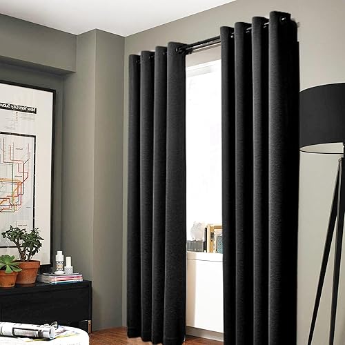 Gorgeous Home Linen K92 - Panel de cortina de ventana sólido con ojales de bronce, forro de espuma de 3 capas, 100% opaco térmico, tratamiento de