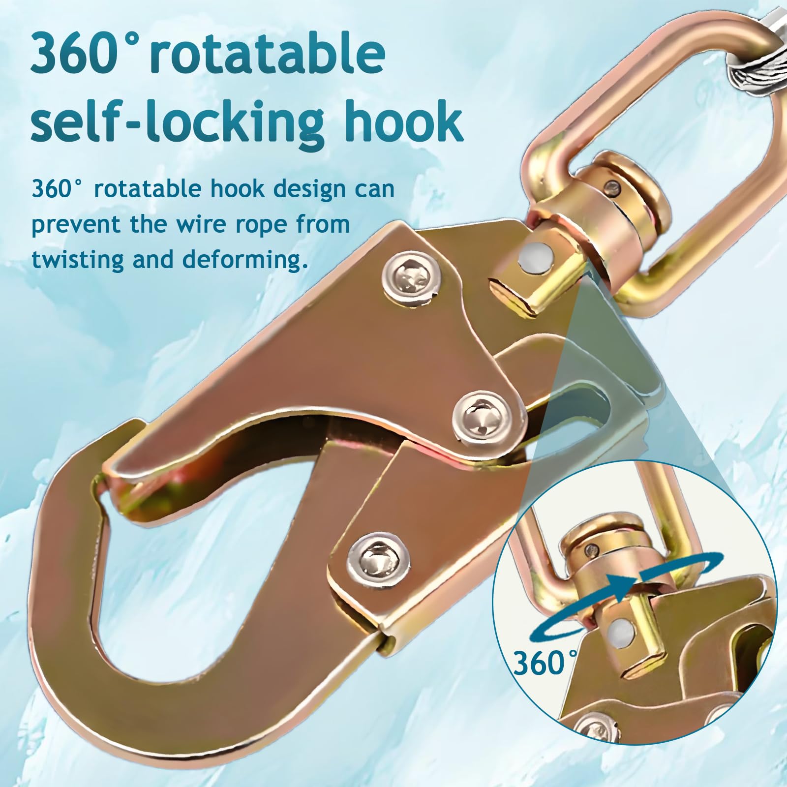 Dispositif Antichute a Rappel Automatique 10m, 150 kg Harnais de Securite Anti Chute Toiture, Stop Chute Toiture à Rappel Automatique Rétractable pour Travaux en Hauteur(Vert,10m)