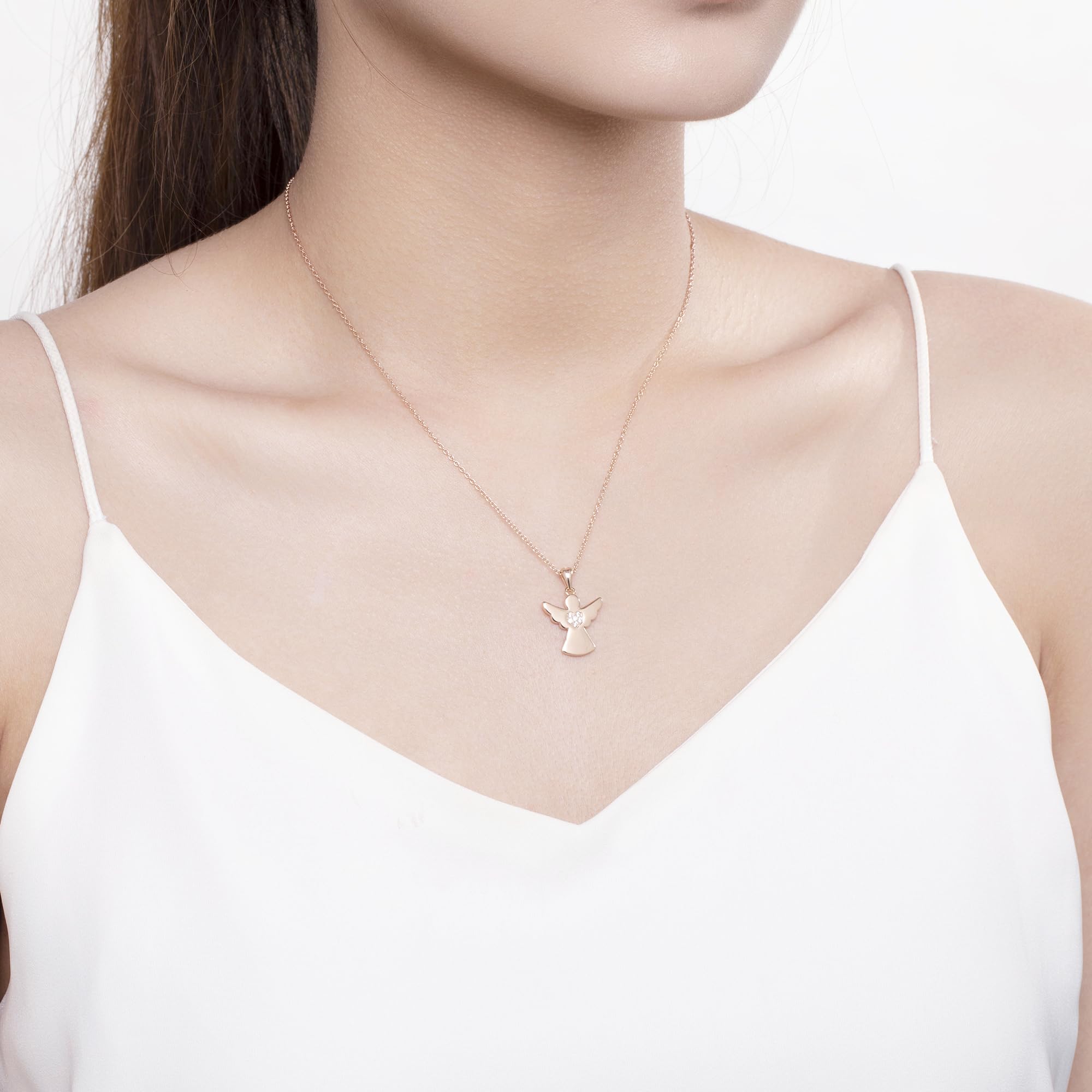 Jrêveinfini Angelo Custode Collana Bambina Donna Argento 925 con Portagioie Regalo, Idee Regalo Battesimo Donna Compleanno Bambina Mamma Regolabile 40 + 5 cm
