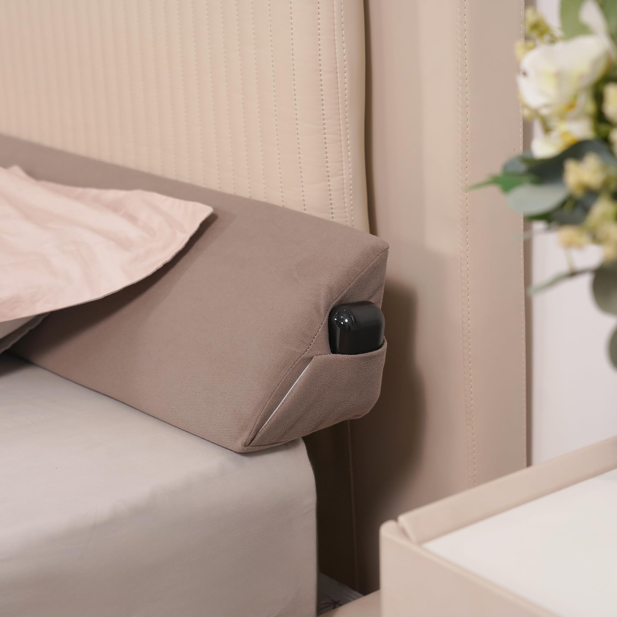 Aurako King Size Bed Wedge Pillow Headboard Pillow Mattress Wedge Bed Gap Filler Triangle Memory Foam Wedges Body Positioners for Sleeping Body Lumbar Backrest Reading Bolster Pillow