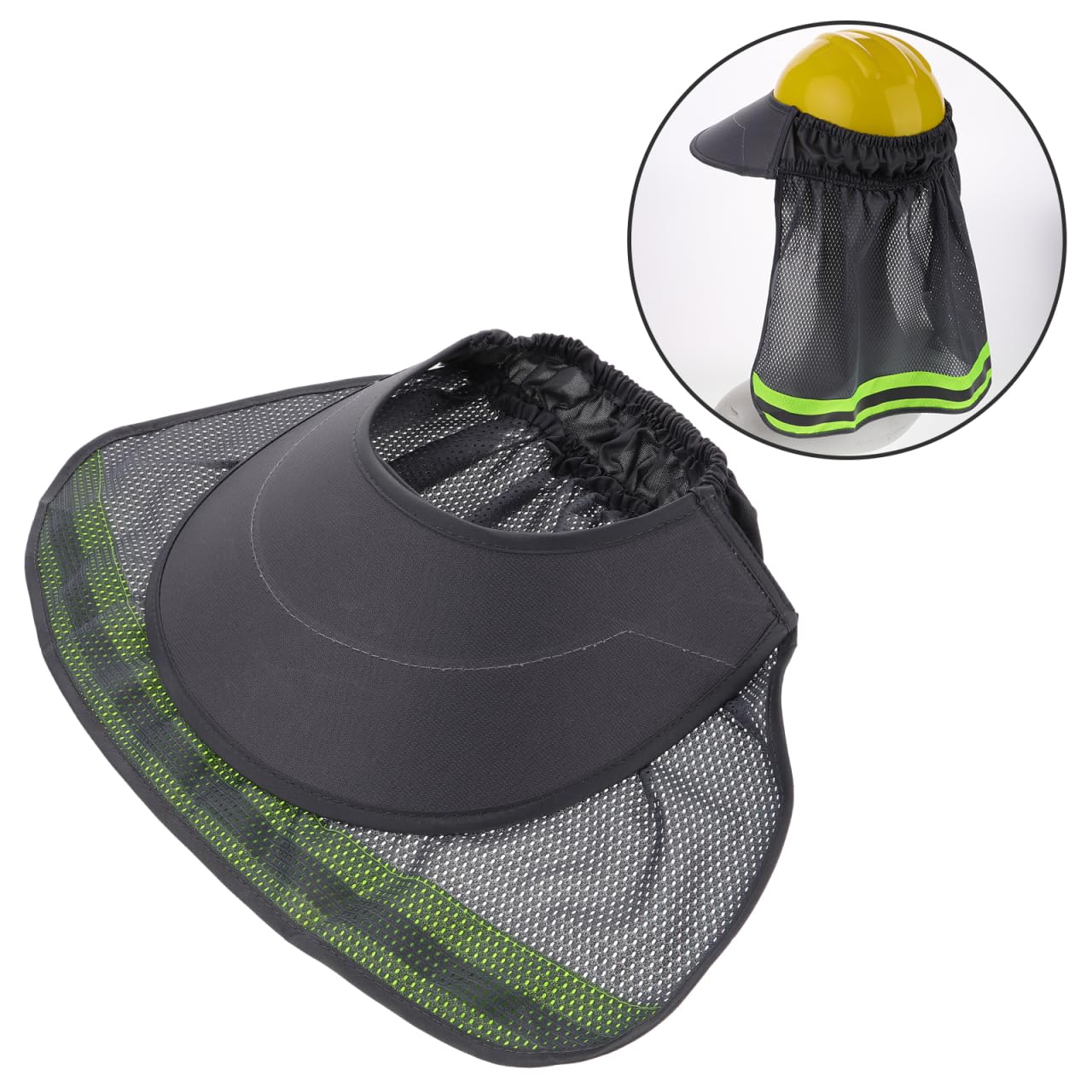 DOITOOL Protector Solar para Casco de Seguridad - ala de Casco Obra con Malla Transpirable y Banda Elástica - Sombrero de Protección Solar para Construcción, Trabajo Exterior y Verano (Gris)