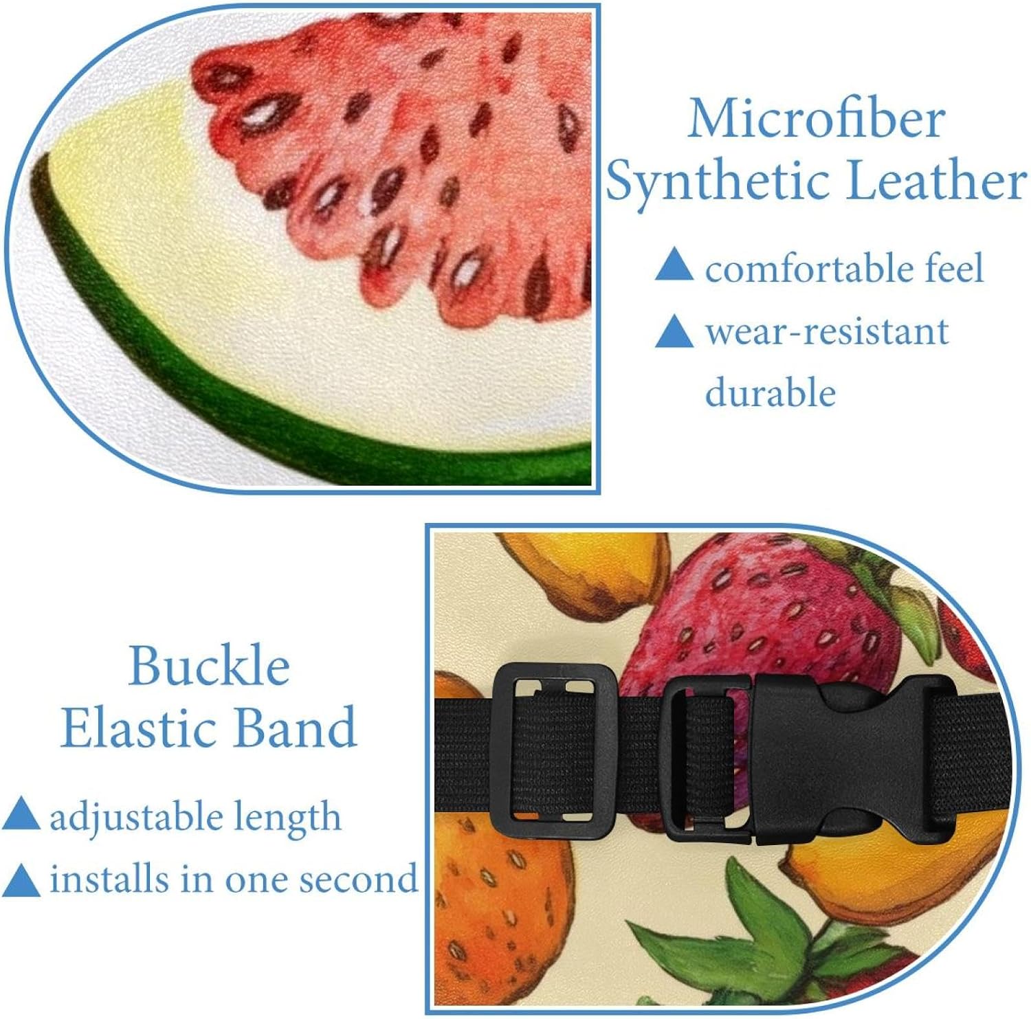 2 Pieces Tissues Purse Pocket Car Tissue Box Holder, Reusable Travel Car Visor Tissue Pouch Zipper Tissue Case for Vehicle Paper Storage (Fruits Painting) image 4