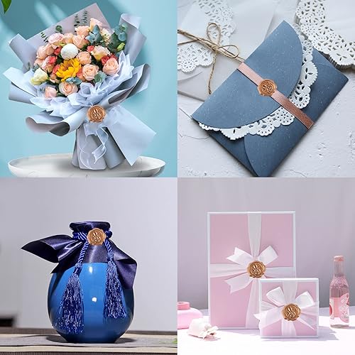 Miniatura 7 de CRASPIRE 50 calcomanías adhesivas para sellar cera con temática de Pascua, invitación de boda, sellos de sobre, calcomanías de cera prefabricadas