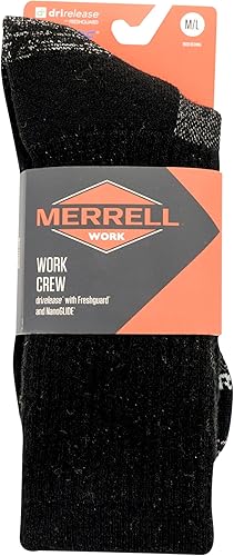 Miniatura 3 de Merrell unisex-adult Premium Wool Work Crew Socks Arch Support and Breathable Mesh