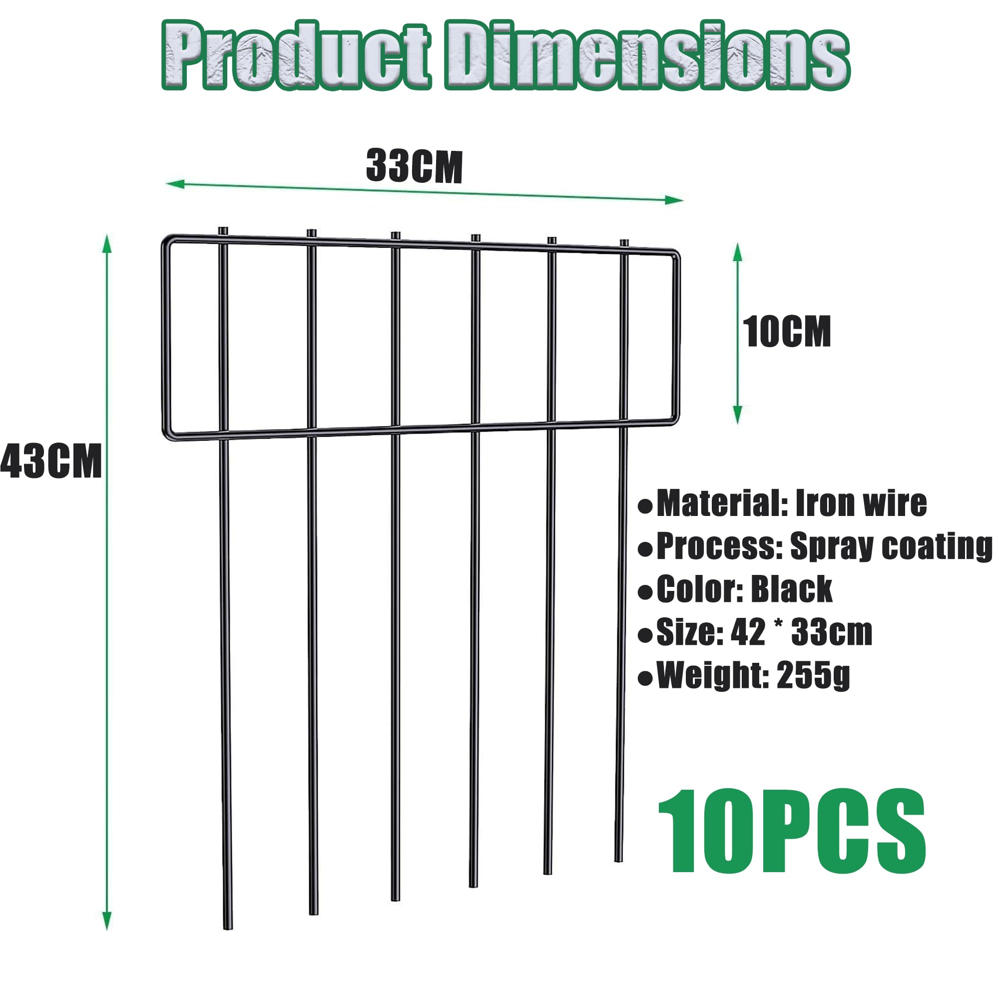 10pcs Giardino all'aperto Recinzione Anti-animale, Prevenire Danni Agli Animali, Patio Border Animal Fencing per Dog Rabbit Yard Patio Outdoor Decor