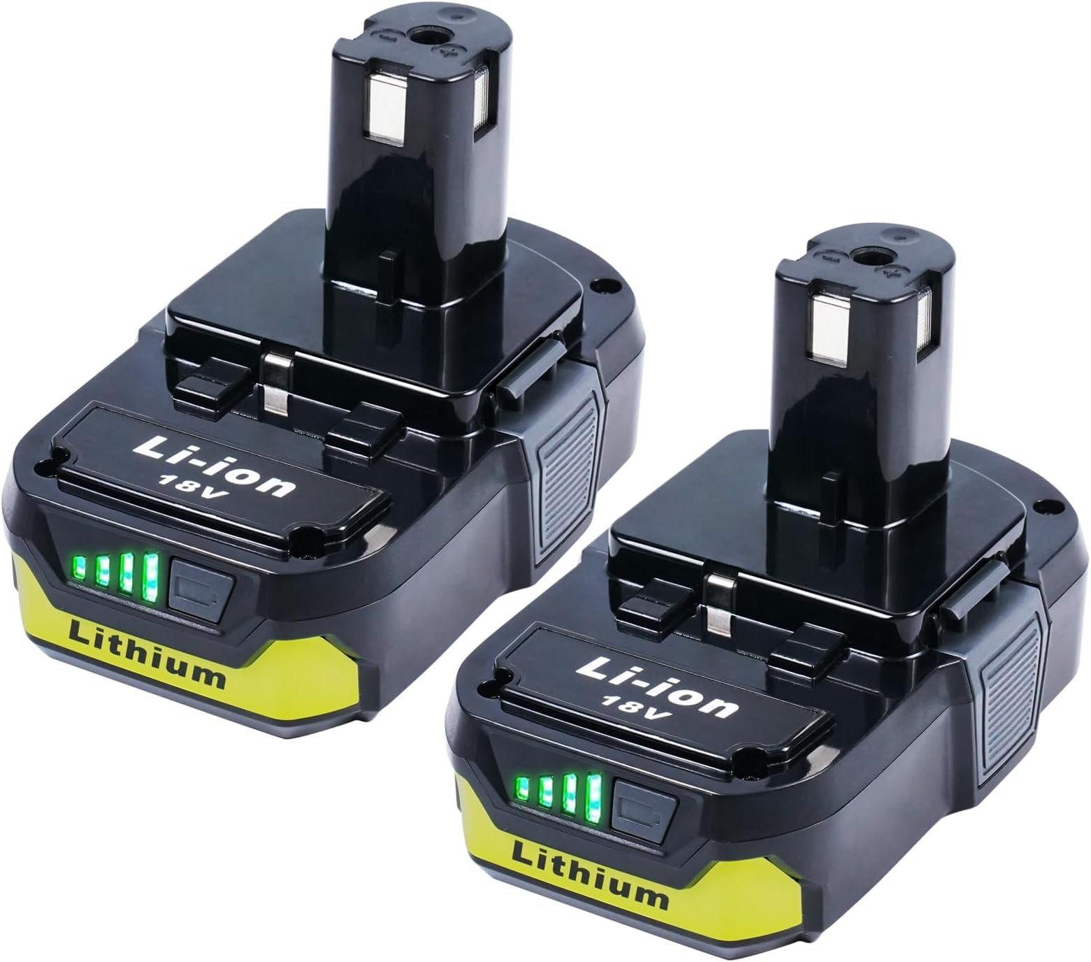 2 Pack 3.0Ah replacement batteries for Ryobi 18V tools, extended power and reliability