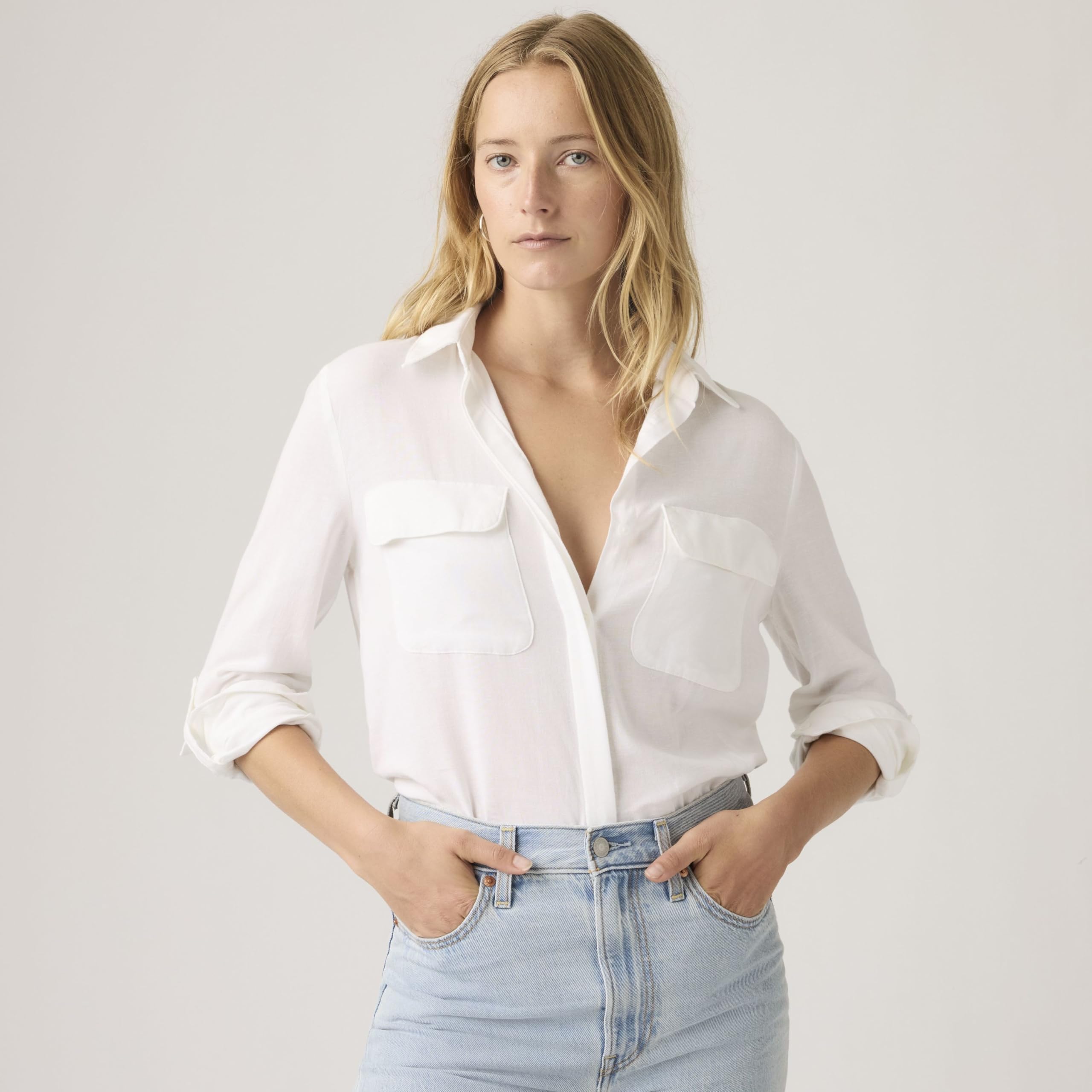 Levi's Damen Elaine Utility Shirt Hemd mit Button-Down-Kragen (1er Pack)