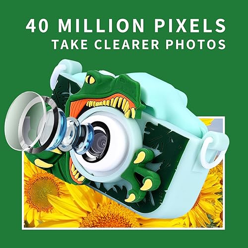 Miniatura 3 de Cámara de video digital HD para niños y niñas de 3 a 12 años, con funda protectora de silicona, bonita cámara portátil para niños y niñas de 3 a 12