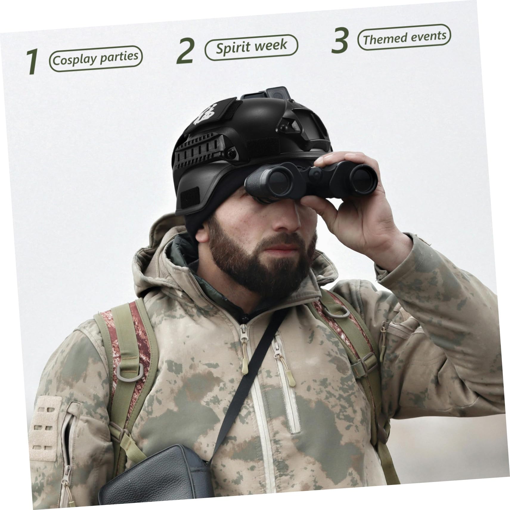 BESPORTBLE Casco Militare in Plastica Regolabile Per Cosplay Cappello Mimetico Da Esterno Decorazione Per Casco Attrezzatura Per Giochi Di Ruolo Elmetto Leggero Per Ragazzo Ragazza Ragazza