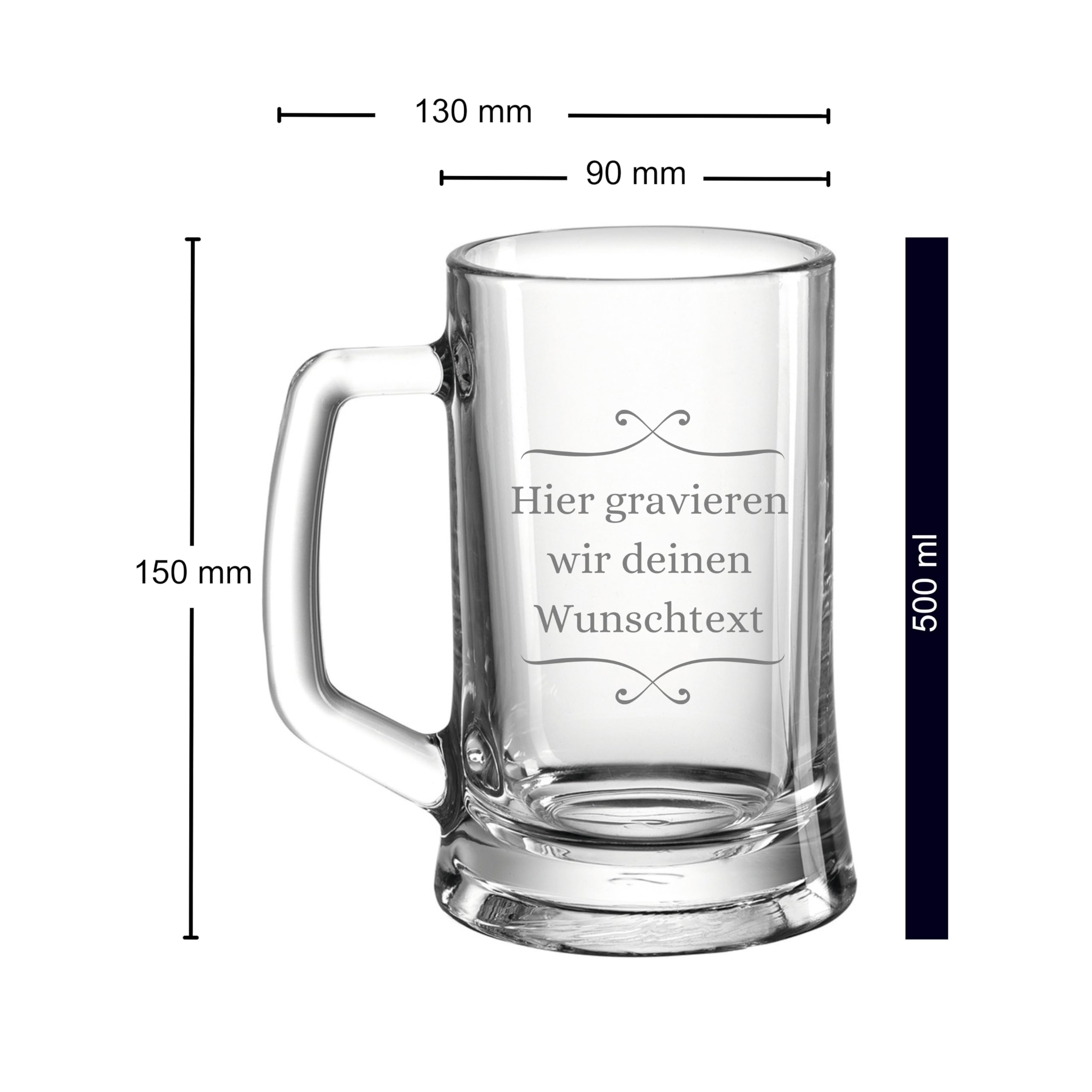 Bierkrug mit Gravur - Personalisierte Geschenke Männer - Geschenke für Sie & Ihn - Bierglas Geschenkidee für Herren, Freunde Vatertag - Geburtstagsgeschenk mit Wunschtext