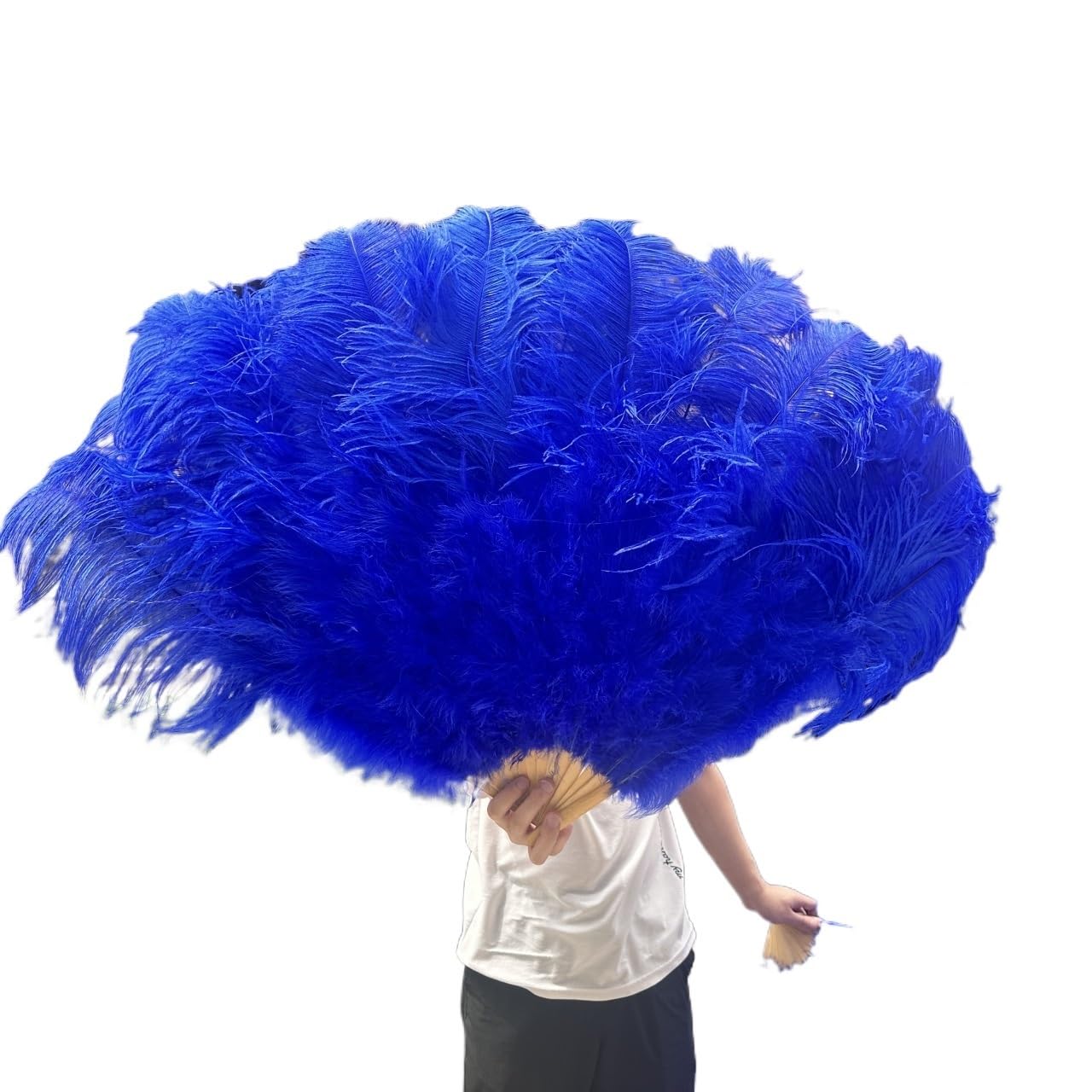 CIGPKLO Feather Dance Fan Big Feathers Fan 13Bone 100CM 130CM Hands Held Folding For Party Carnival Dance Performance Decoration