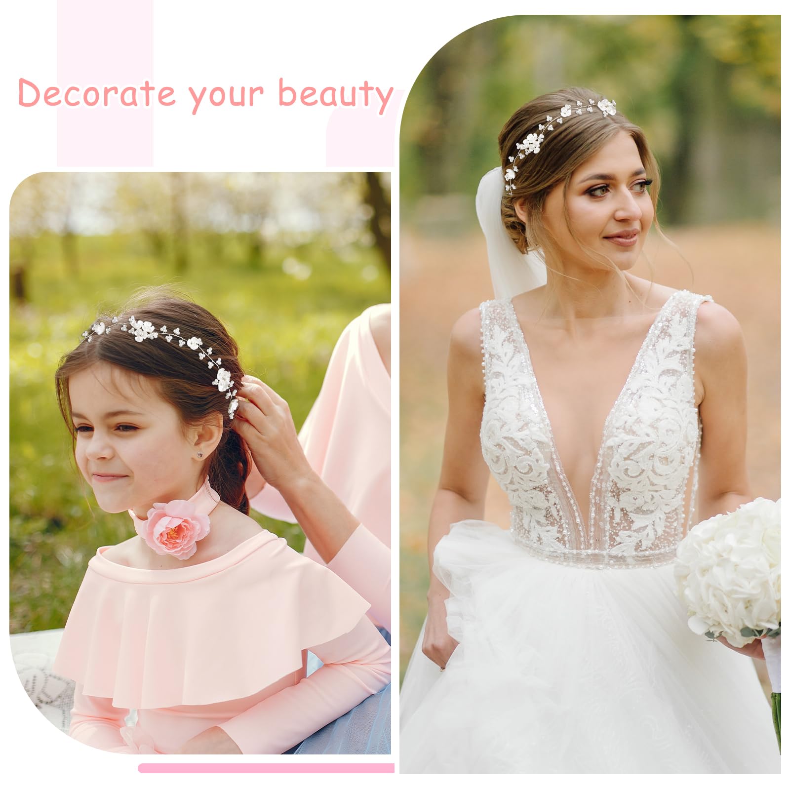 Fascia per capelli con fiori per bambina, accessori per