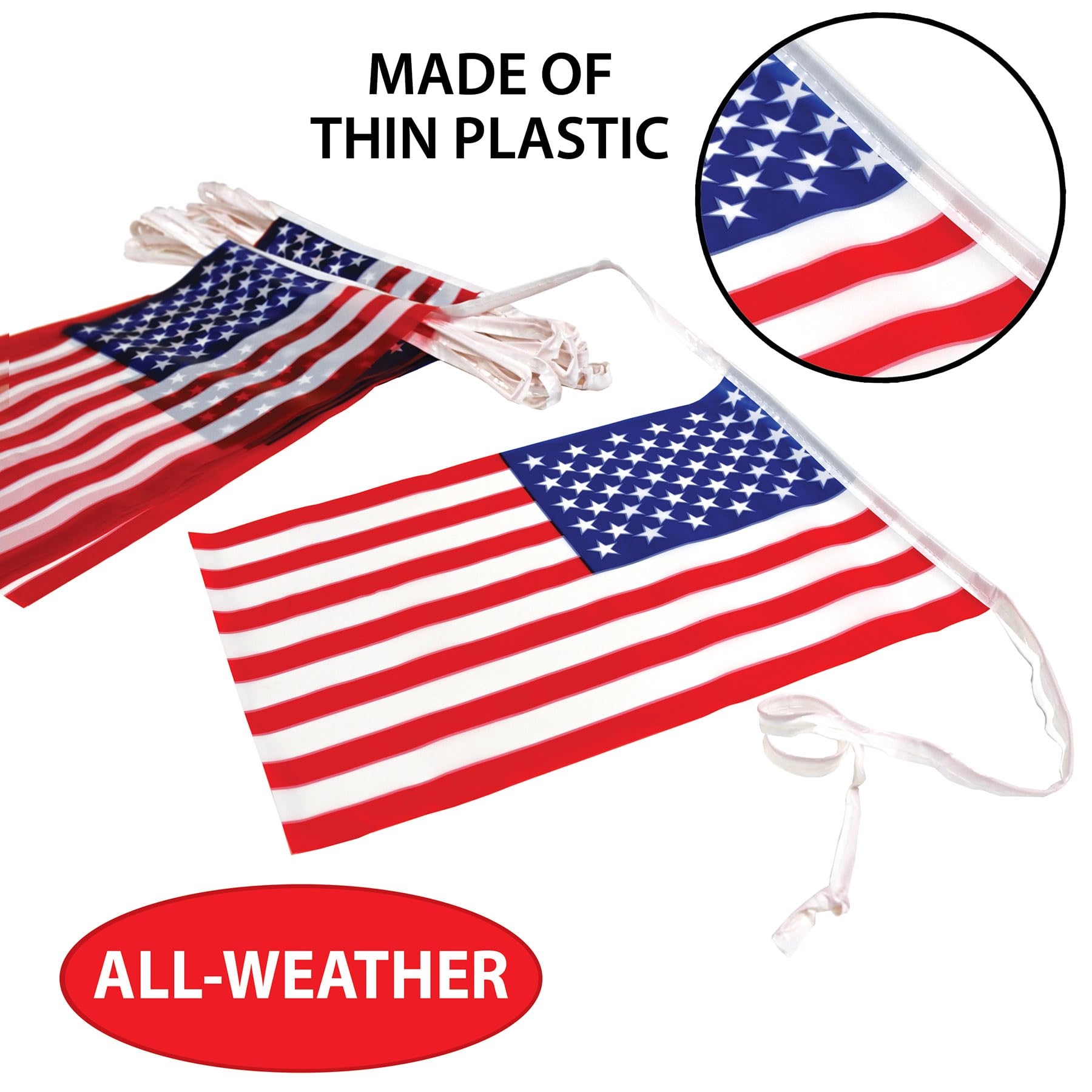 Beistle USA Flaggen-Banner – Outdoor, 18,3 M Lang, Wetterfest Aus Kunststofffolie Für Patriotische Partys