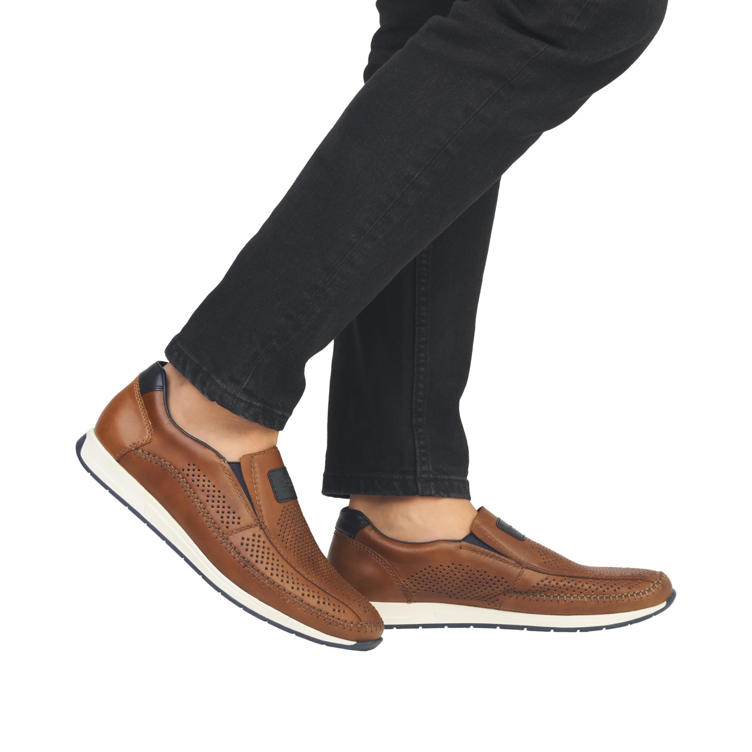 Rieker 11950-25 Herren Slipper Leder braun braun