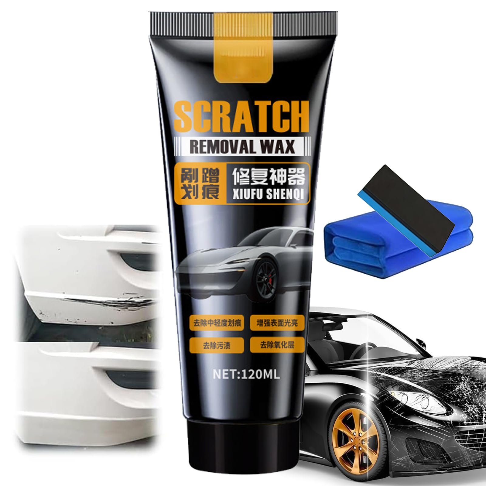 Car Scratch Remover, 2026 New Car Scratch Repair Paste for Light Scratches & Swirl Marks – Easy DIY Paint Repair, Works on All Car Paint Colors, Quick Application with Microfiber Cloth (Set B) — view 10