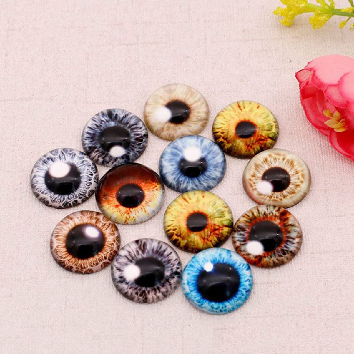 EXCEART 3 Juegos De Ojos Falsos Realistas De 12 Mm Ojos De Animal De Simulación Autoadhesivos para Muñecas 100 Unidades X 3