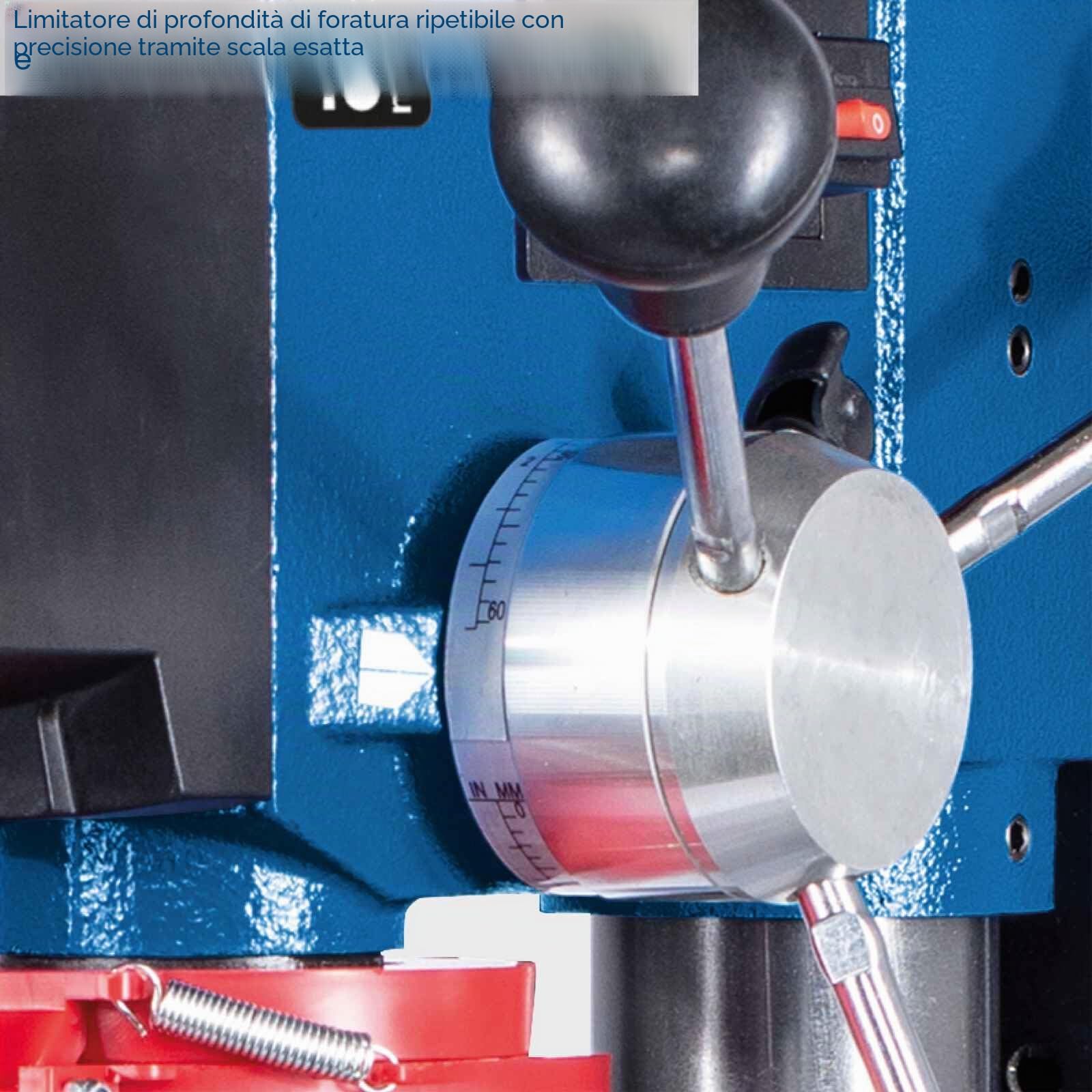 Scheppach Trapano professionale a colonna DP19Vario, da 230 – 240 V, 550 W e 50 Hz, con velocità variabile, intervallo di serraggio mandrino 1,5 16 mm, laser, indicatore digitale del numero giri