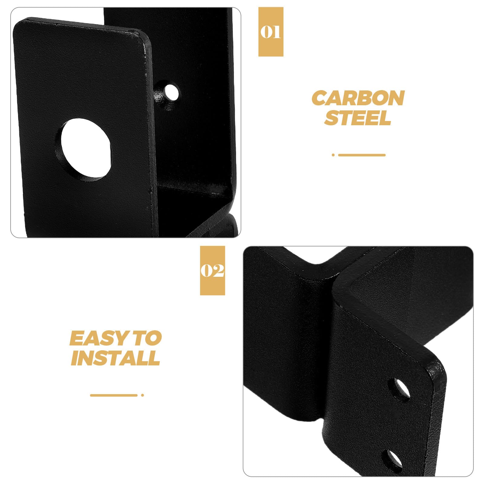 Abaodam Soportes de Barra para Puerta de Metal en Forma de U, Barrera de Seguridad Desplegable, Resistente y Compacto, Juego de 2 Unidades Negro para Hogar y Negocios