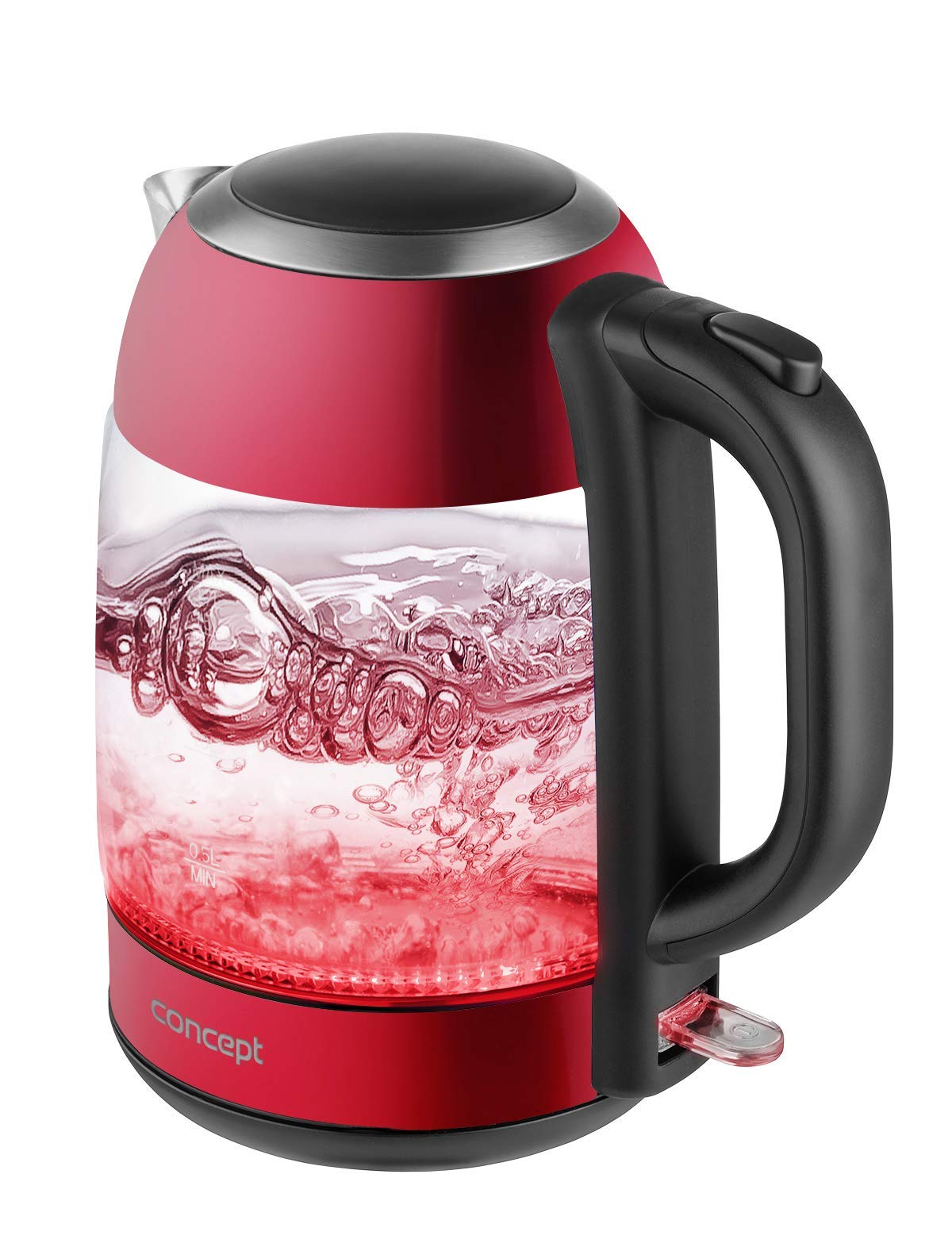 CONCEPT Hausgeräte Glas wasserkocher mit 1,7 L Fassungsvermögen, mit Filter