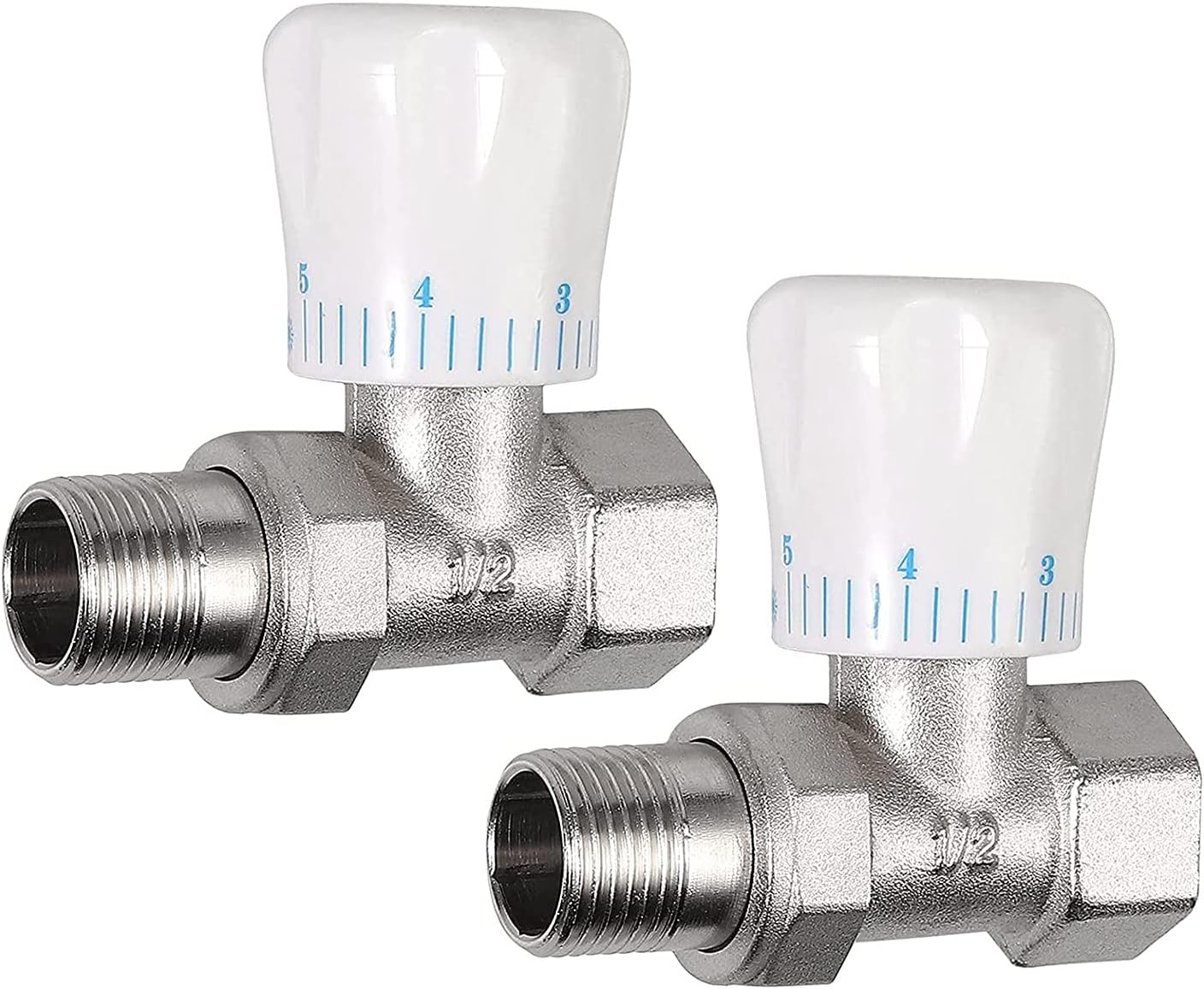 ZEELYDE Thermostatisches Heizkörperventil, 2 Stück, 15 mm x 1/2 Zoll, thermostatisch, gerade ...