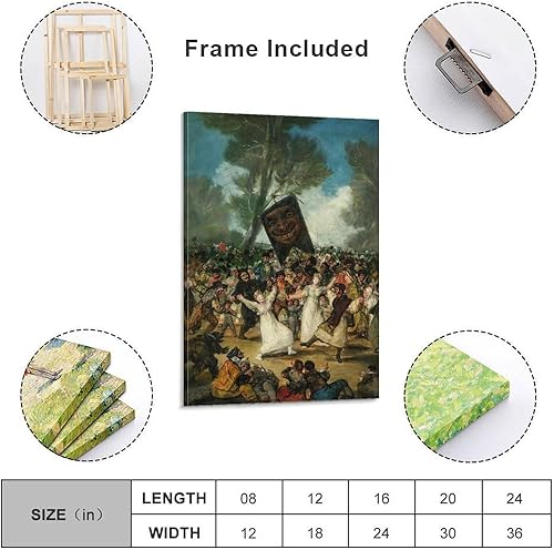 Miniatura 2 de Francisco Goya, El Entierro De La Sardina, 1812, impresiones artísticas, pósteres de lienzo de arte vintage, arte de pared, dormitorio, oficina,