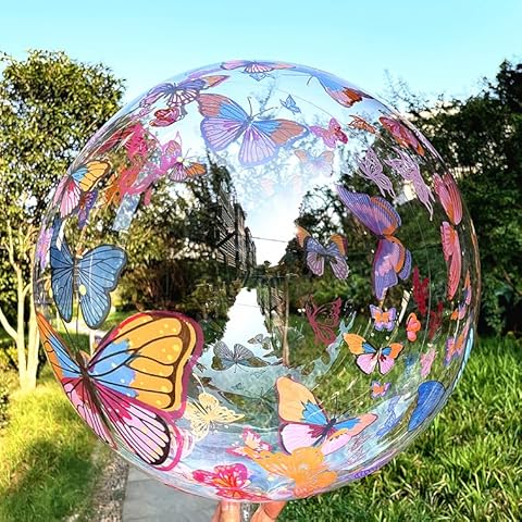 UZER Bobo Balloons,Helium Style Transparent Bubble Clear Balloons for LED Light Up Balloons, Gifts for Christmas,Wedding,Birthday Party Decorations (Butterfly, 24 inch) Cover