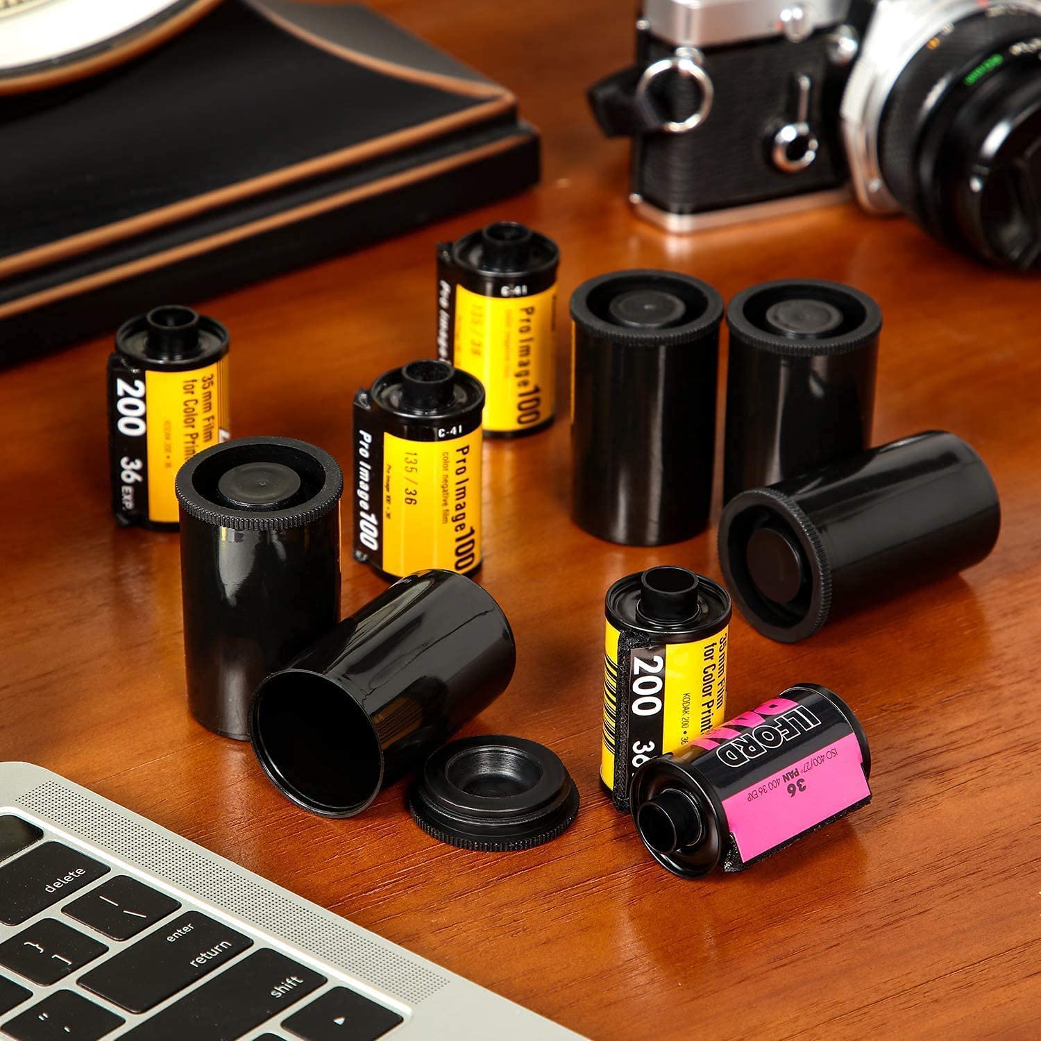 KAIAIWLUO Scatole Per Pellicole,12 PCS 35mm Lattine di Film Plastic Riutilizzabili Contenitore Scatole per Pellicole Fotografiche Per La Caccia Al Tesoro Bobine Di Pellicola Nero Bianco