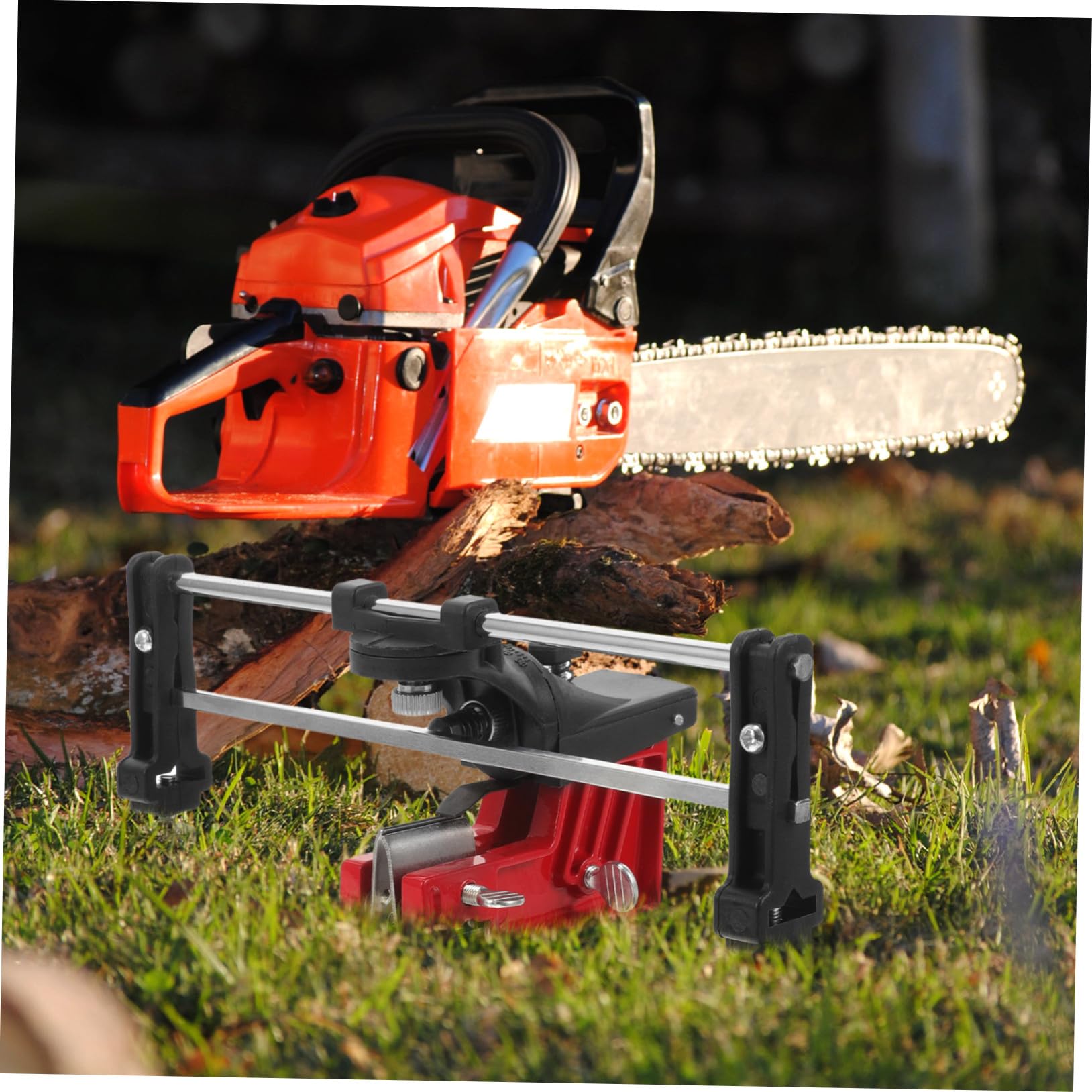 Affûteur de Chaîne de Tronçonneuse Portable Guide pour Usage Jardin Compatible Multi-chaînes Outil Manuel Pratique Solide