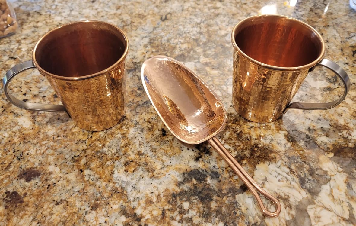 Sertodo Copper Cuchara para hielo y productos secos, cobre puro