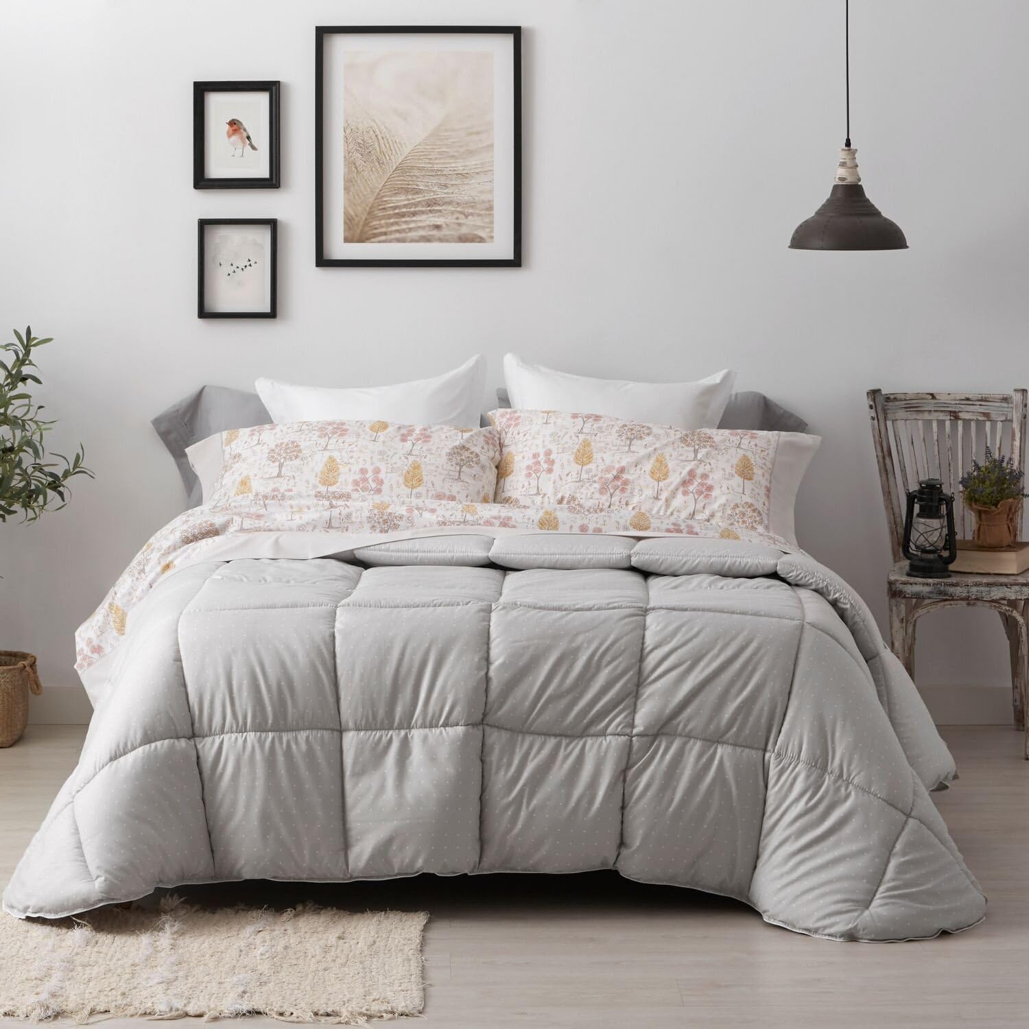 Edredón Comforter Burrito Blanco de Alta Gama Diseño 266 Greige