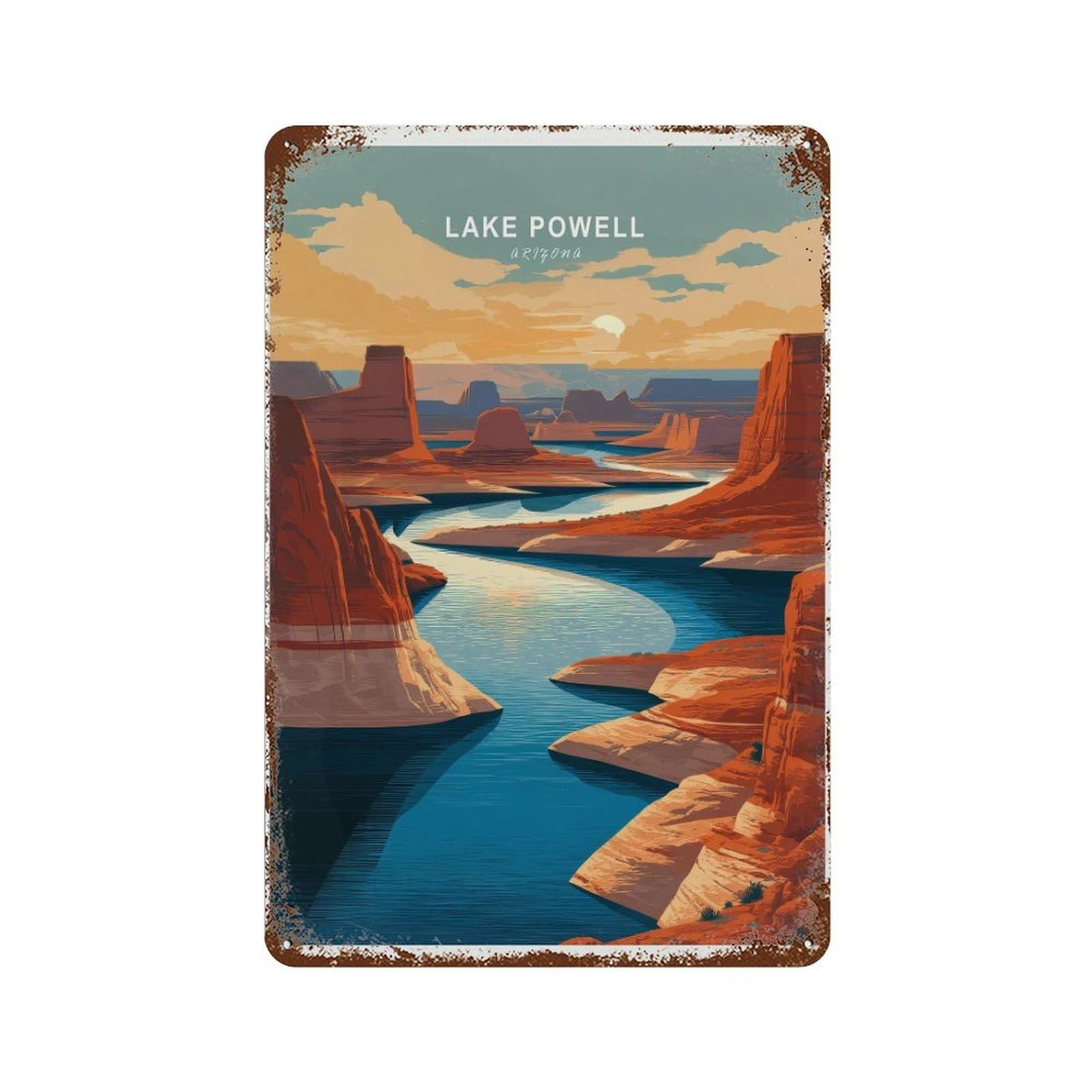 xiaoxiaoshen Lake Powell Arizona Travel Desert Home Decor Wall Decor Art Metal Tin Poster Modern Home Decor Art Home Bar Shop Decorations Vintage Sign 30x20cm