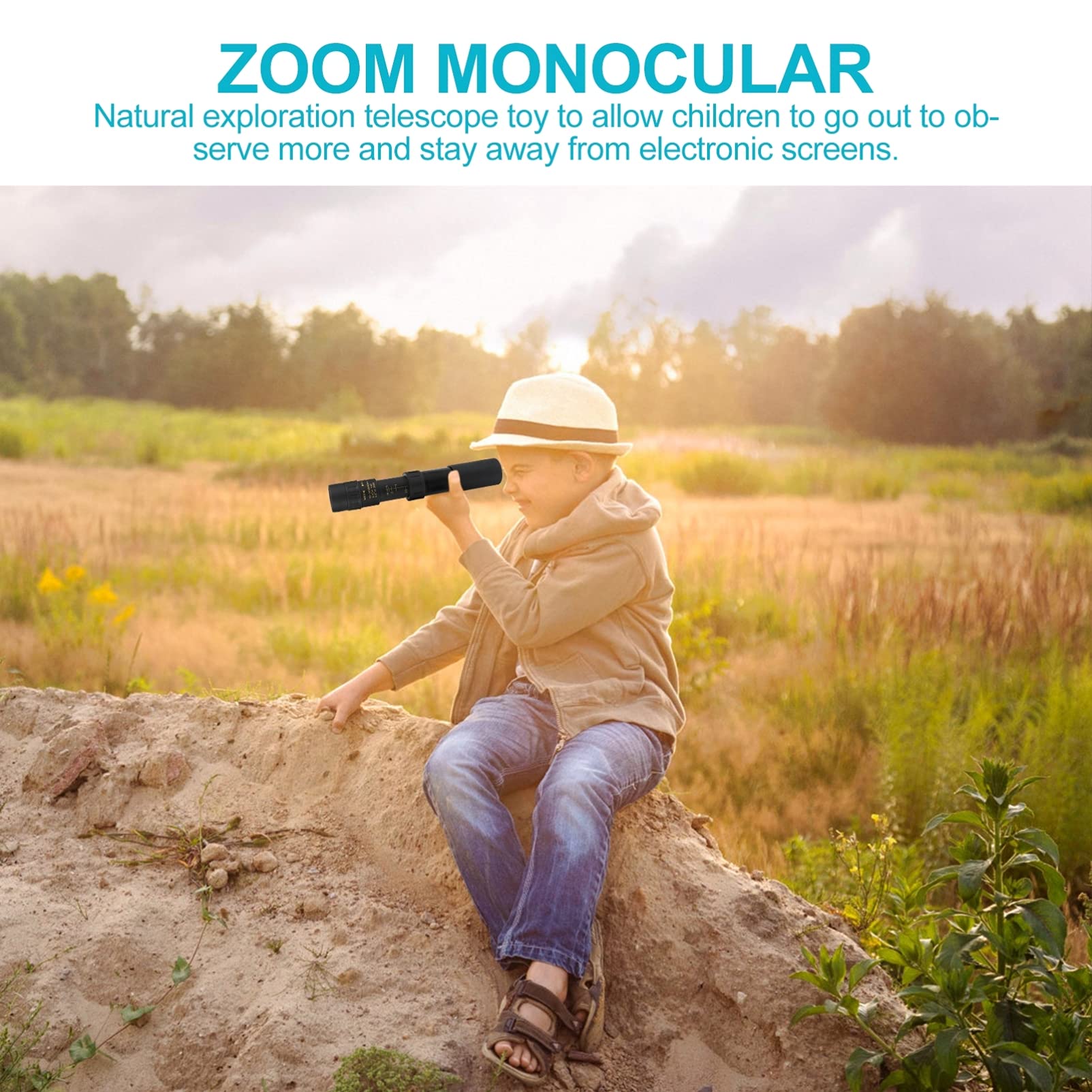 Uonlytech Telescopio Monocular Zoom Senderismo al Aire y Visualización de Alta Definición