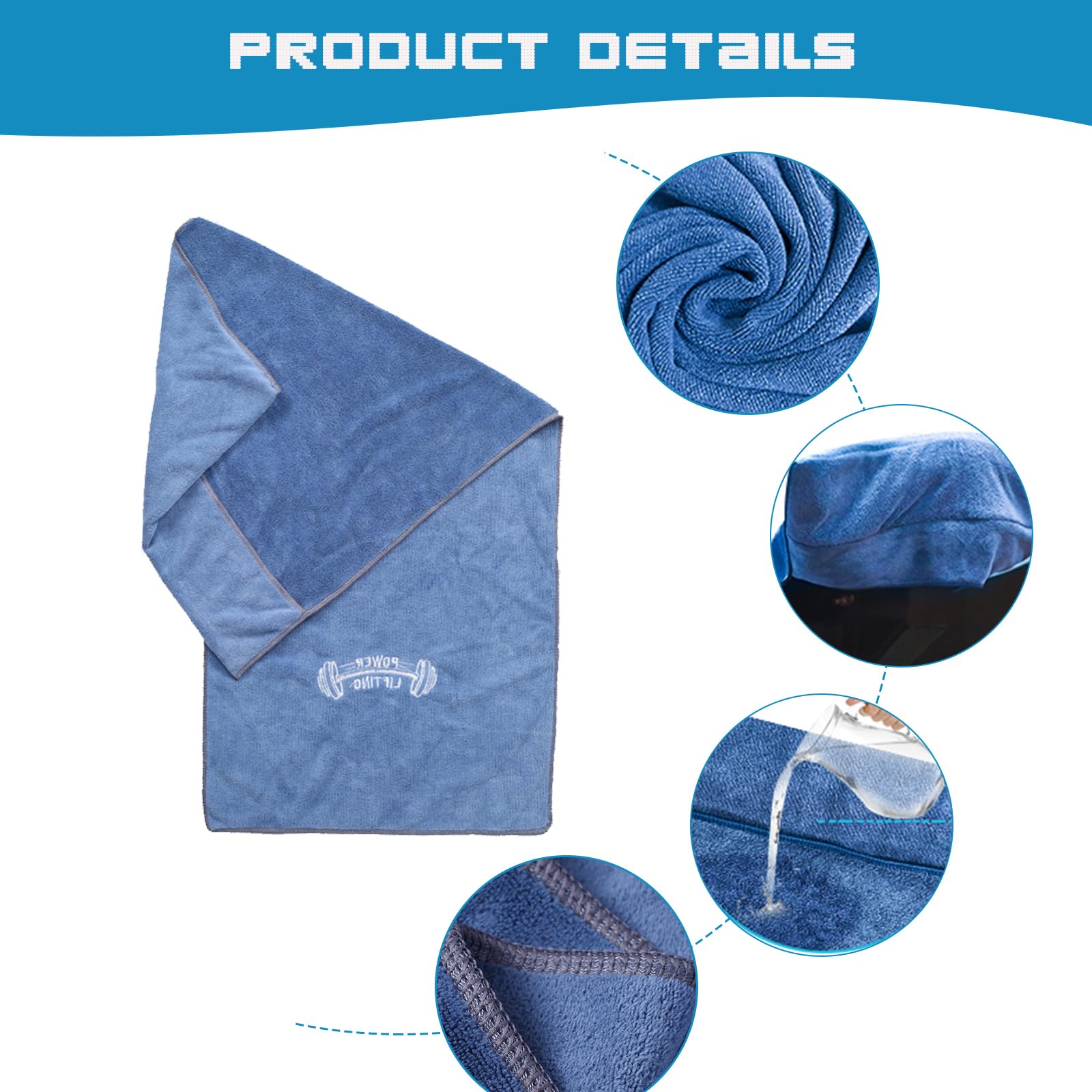 Asciugamano Palestra In Microfibra - Super Assorbente, Antiscivolo, 95x42cm, Per Uomo E Donna, Con Custodia