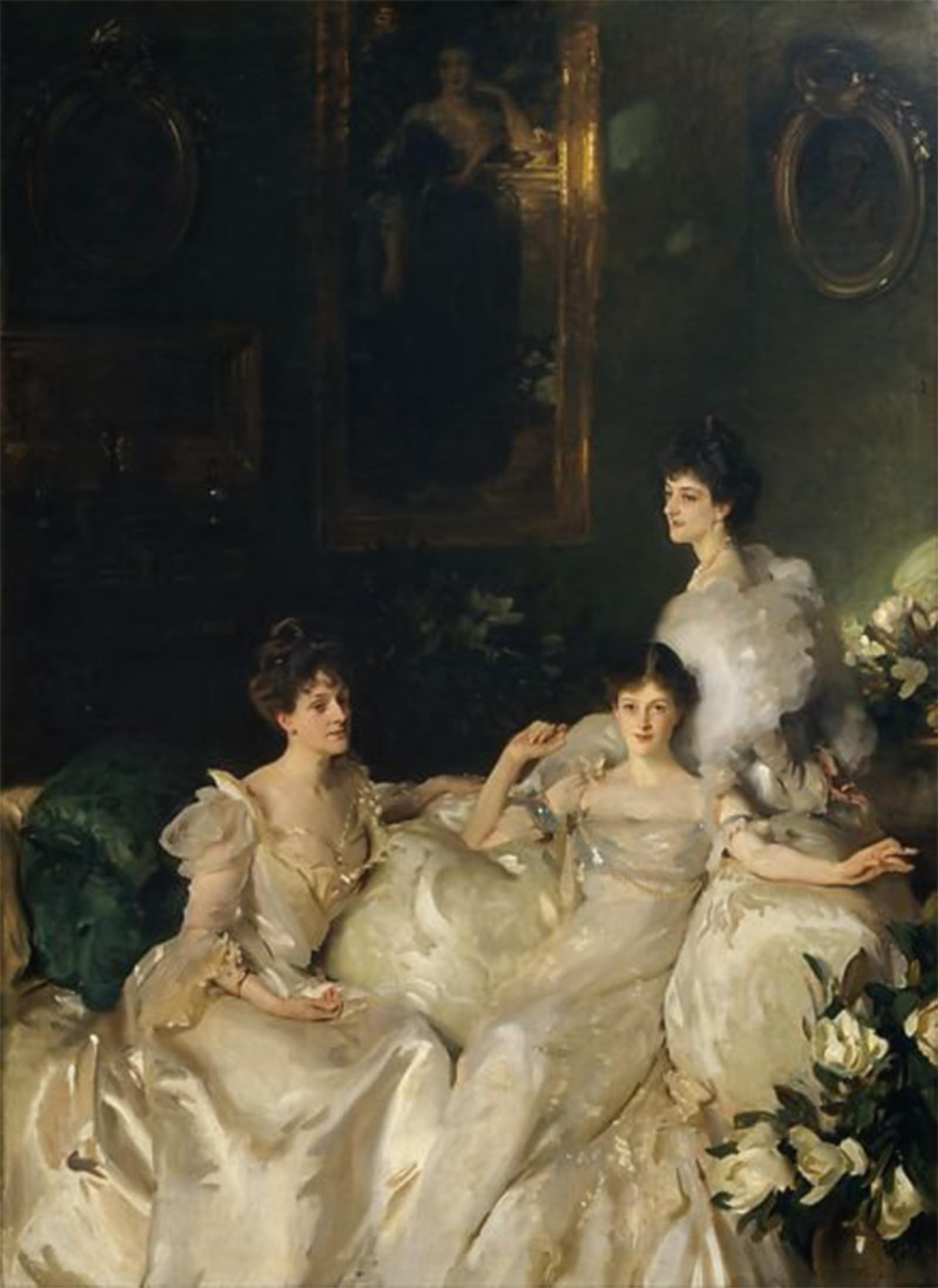 SERENDIPITP Vintage Picture Print on Canvas Wall Art Poster le sorelle: Lady Elcho, la signora Adeane e la signora Tennant John Sargent Artwork Print Poster for Wall Decor 60x90cm