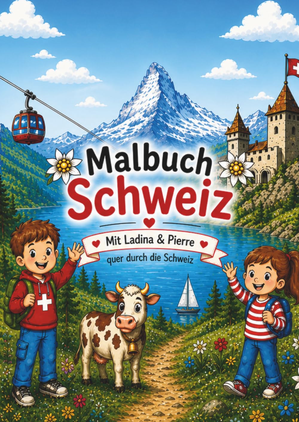 Malbuch Schweiz: Mit Ladina & Pierre quer durch die Schweiz