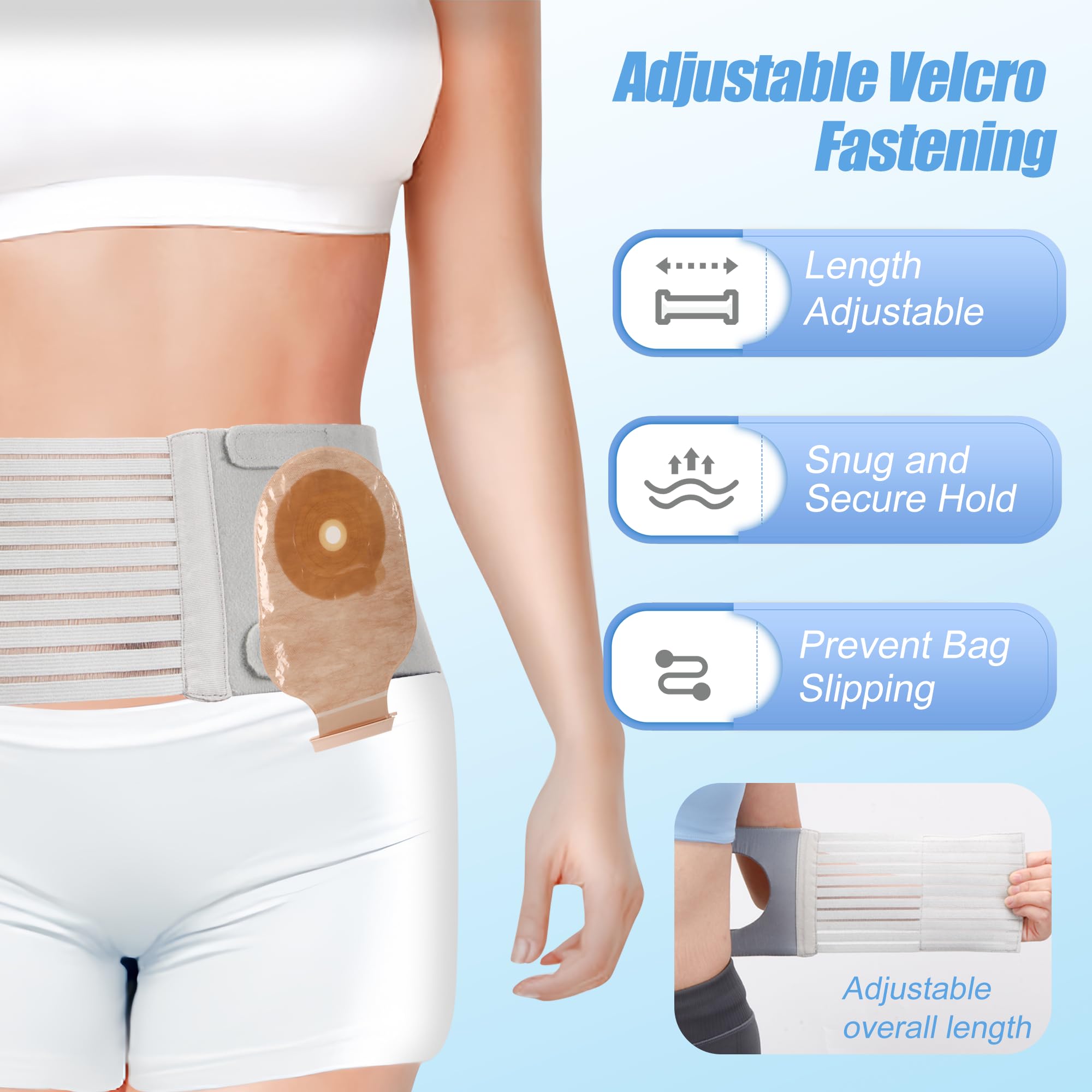 Elástica Ostomía Hernia Cinturón,Cinturón De Ostomía,Faja Colostomía para Hombre y Mujer Colostomía Soporte Transpirable con Abertura para Pacientes de Colostomía Tamaño,6-8cm (M)