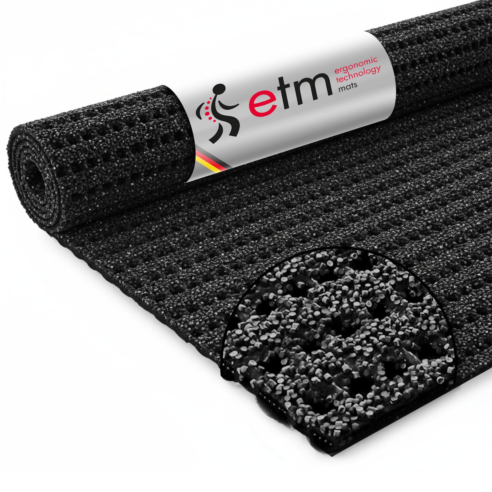etm Sicherheitsmatte gegen Glätte - Outdoor Teppich mit Rutschfester Granulat Beschichtung - Antirutschmatte für Außenbereich - 120 cm Breite und viele Farben und Längen (2 m, anthrazit)
