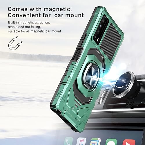 Miniatura 6 de Ailiber TCL Stylus 5G - Funda para teléfono TCL Stylus 5G con protector de pantalla, soporte de anillo para montaje magnético de automóvil de grado