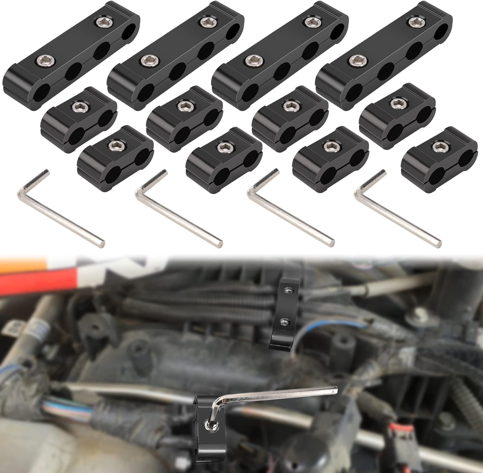 GSKMOTOR Chrome Linear Spark Plug Wire Separators Divider