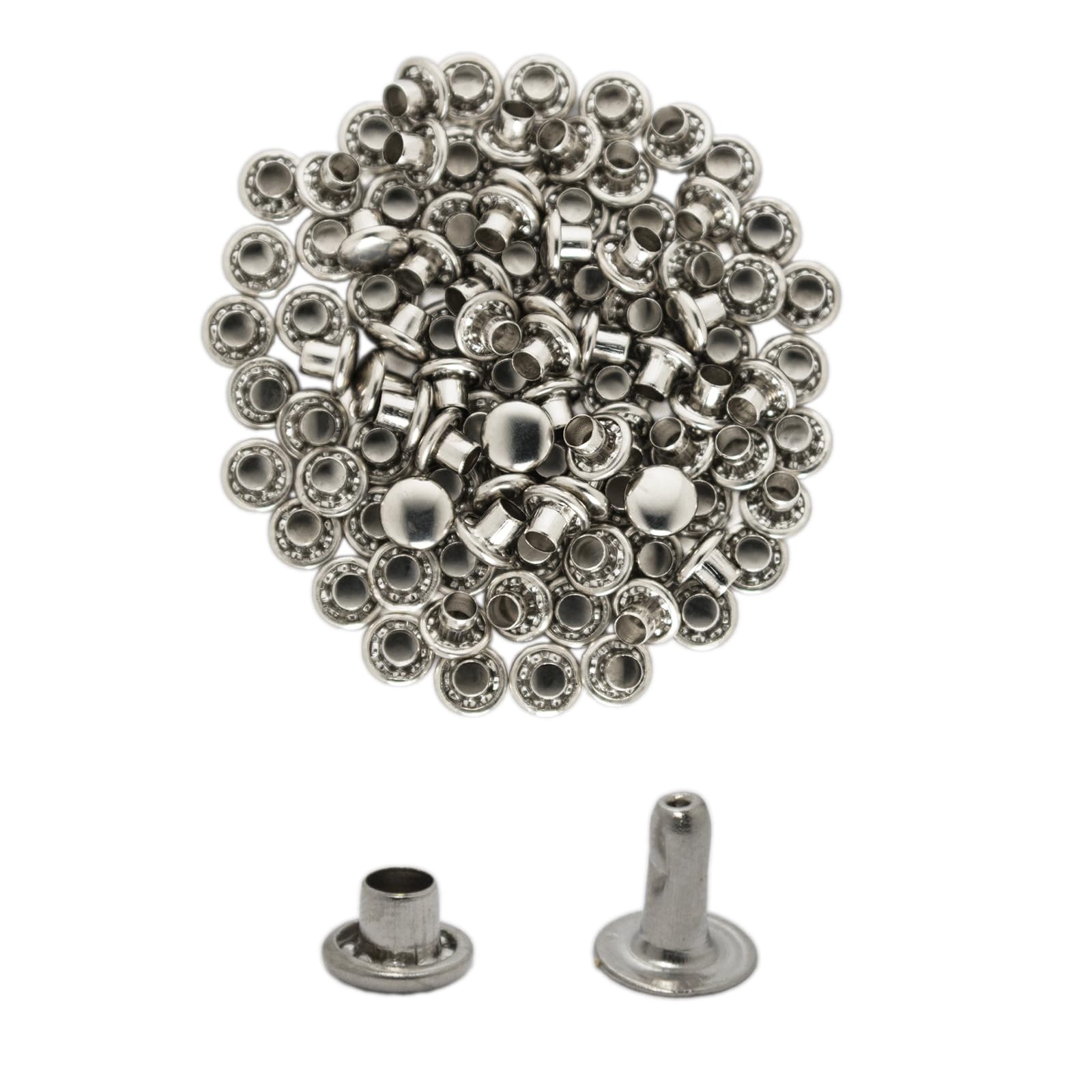 CATTANEO 100 Rivetti in Ferro Completi Maschio/Femmina 7x8mm do Skóry, Tkanin, Torebek