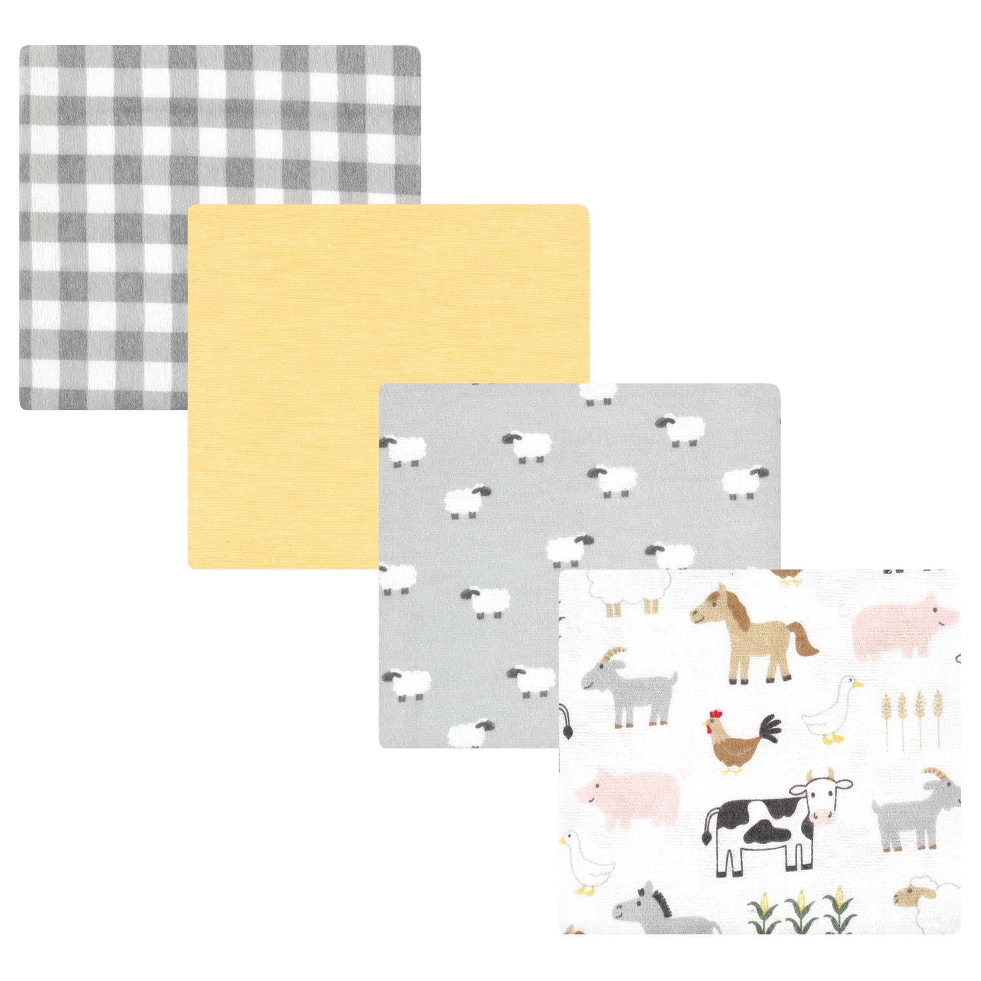 Hudson Baby Unisex Baby Cotton Poly Flannel Receiving Blankets, Cute Farm, One Size