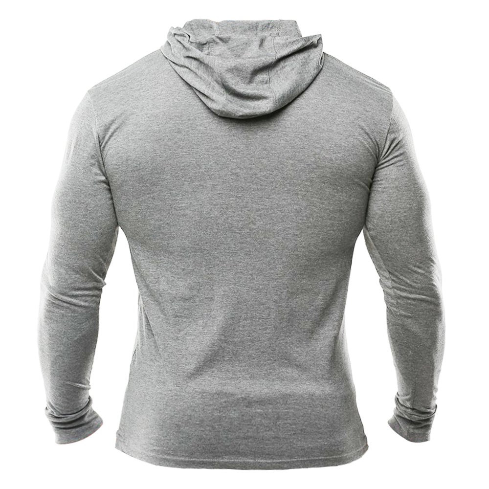 Muscle Alive Uomo Manica Lunga Felpa con Cappuccio Elastico Leggero Felpe Poliestere e Spandex - 4