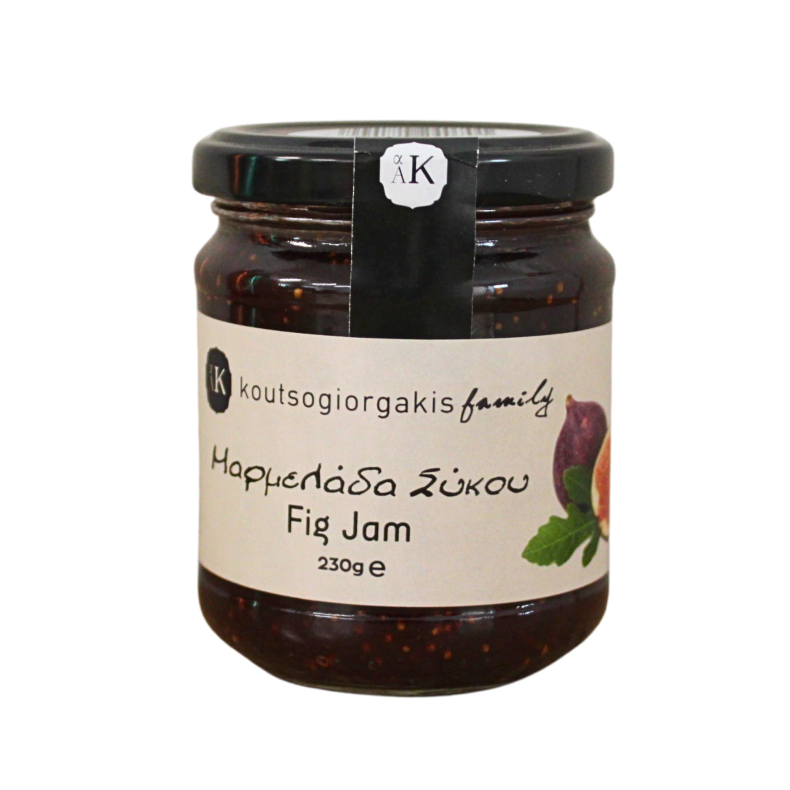 Koutsogiorgakis Family Griechische Feigenmarmelade 2er Pack (2x230 g, 460 g) | 100% frische Feigen aus Nord-Evia | Handgemacht | Vegan & vegetarisch | Intensives Aroma & süß-säuerlicher Geschmack