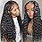 Pizazz 220% Density Deep Wave Human Hair Wigs for Black Women 13x4 Glueless HD Transparent Lace Front Wigs Human Hair With Baby Hair Natural Color(20 Inch)