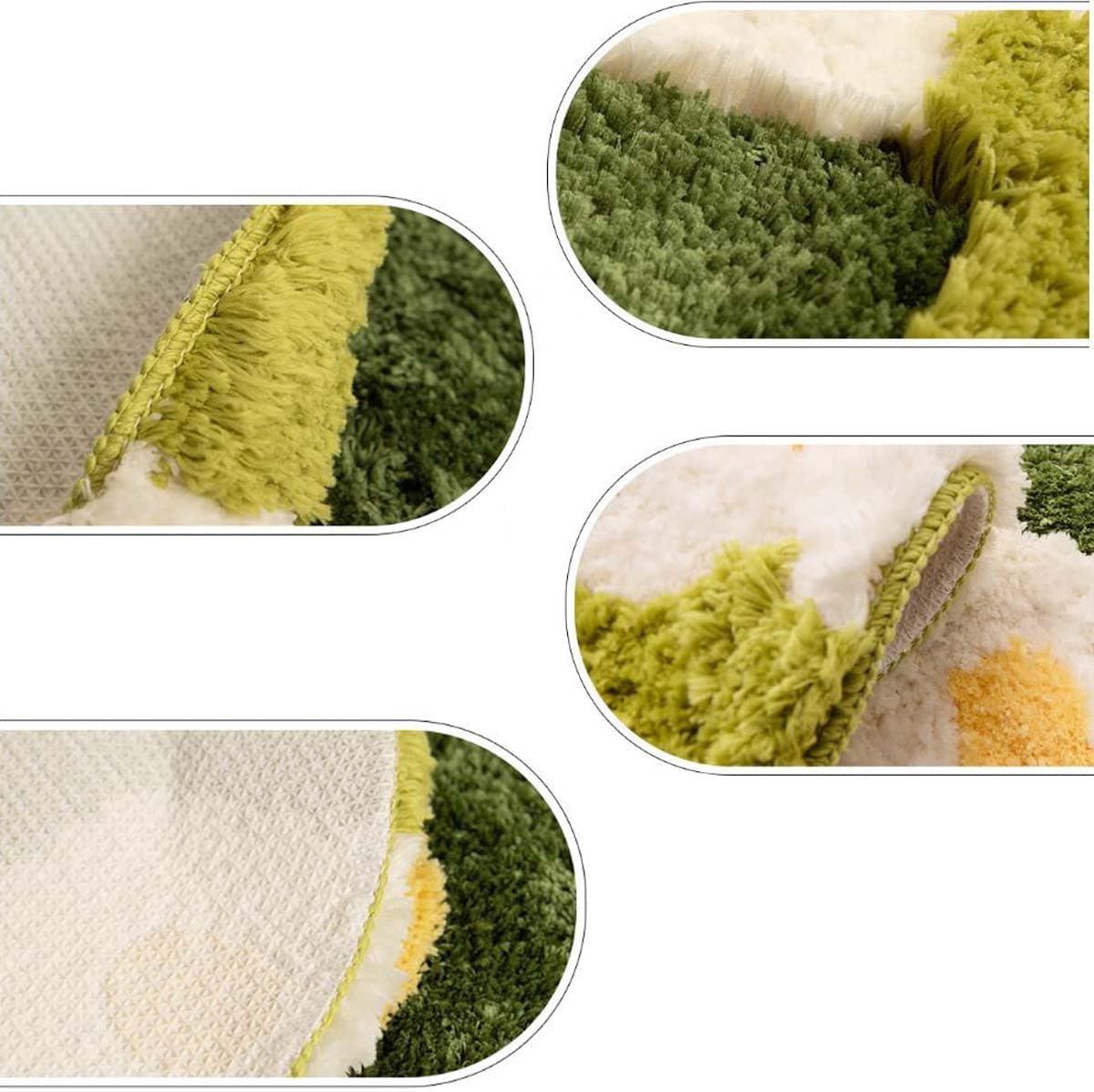 Moss Rug 3D Stereo Irregular Rug Flowers Forest Daisy Grass Moss Rug for Living Room Bedroom Home Aesthetic Decor Floor Mat Indoor Floor Plush Shaggy Area Rug Anti-Slip Modern Rugs (60*120cm)