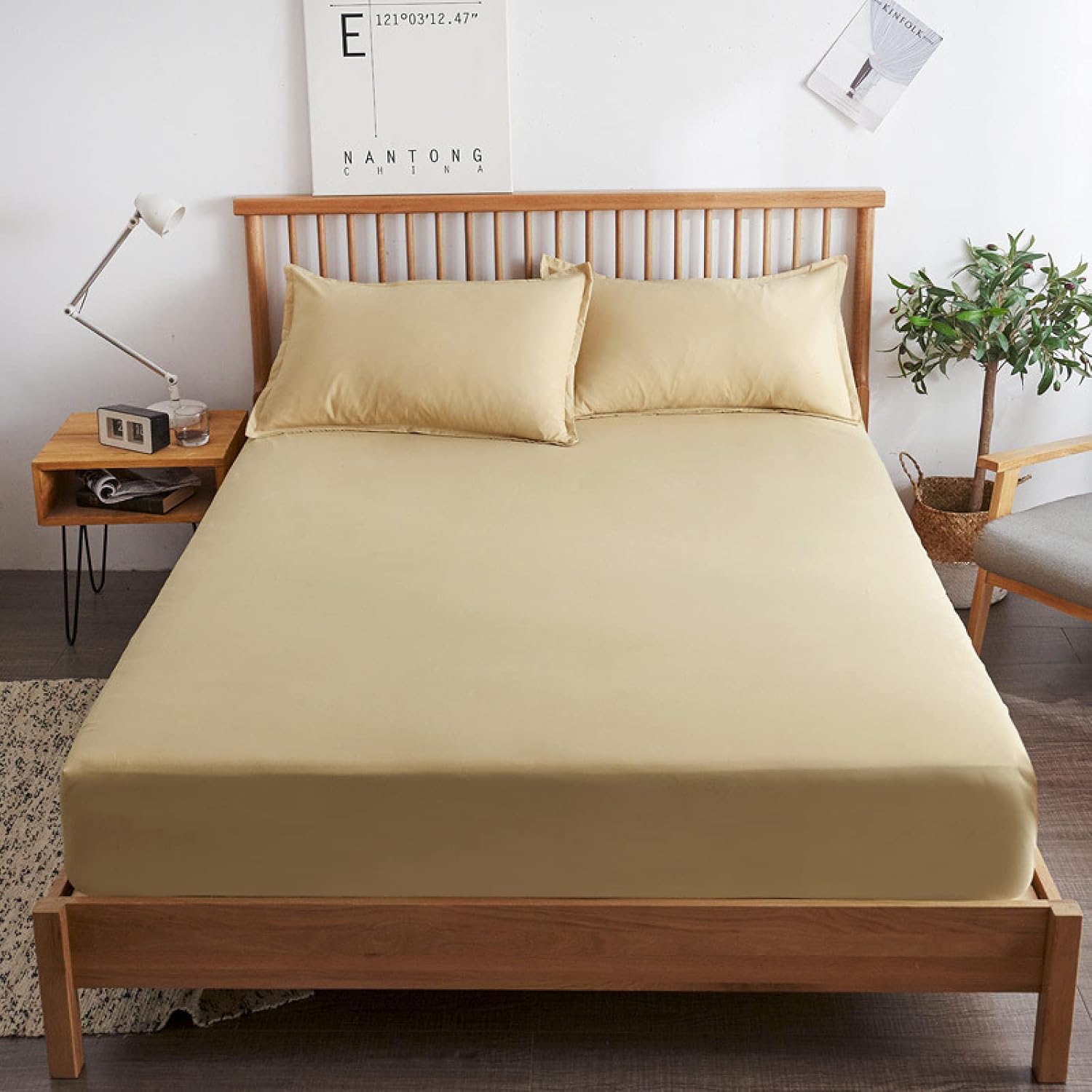 Bleyoum Organic Cotton Extra Deep Fitted SheetSuper King Size Count