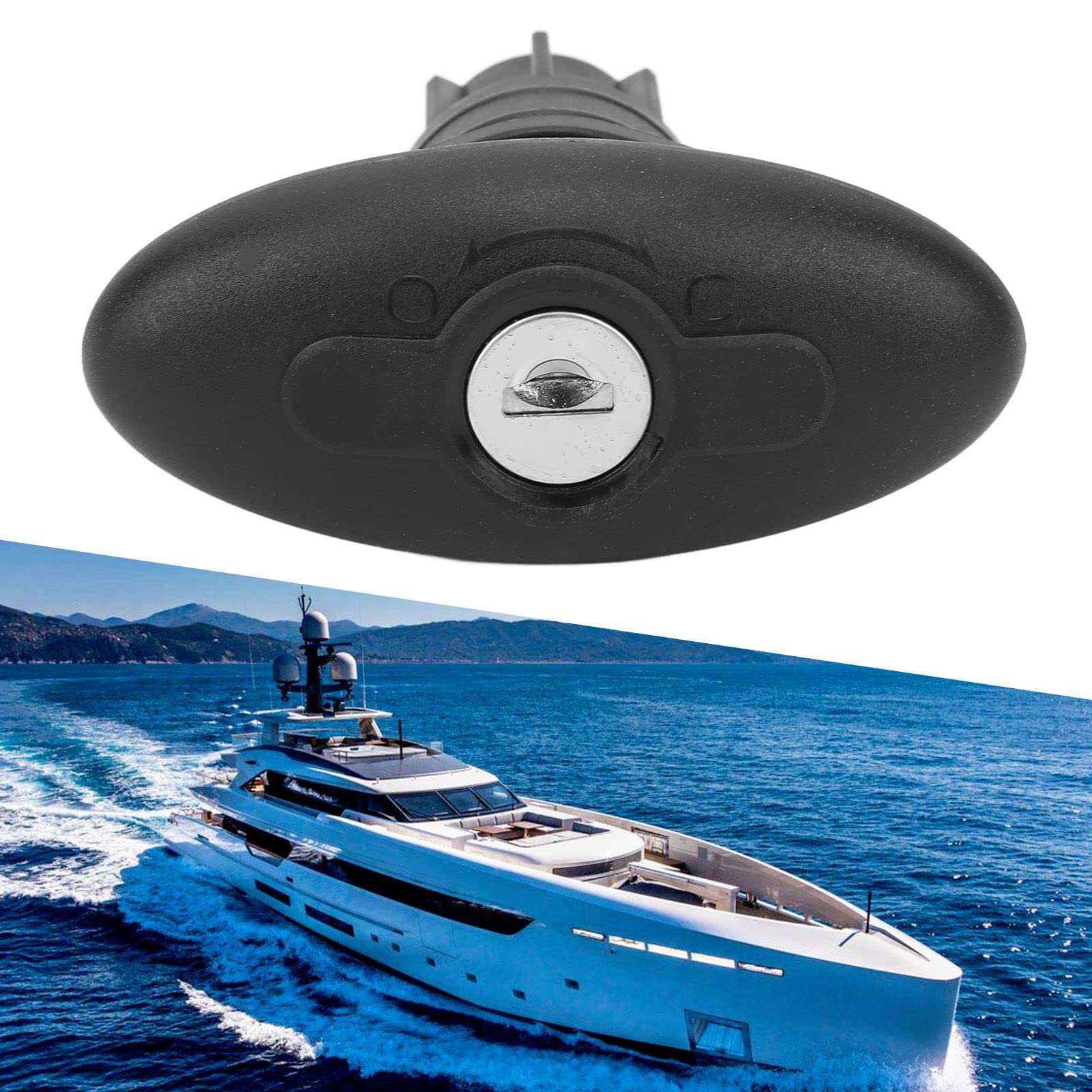 Serrure de porte pop-up Verrouillage de poignée en T Serrure de Porte de Cabine de Camping-car, 30 Mm en Alliage de Zinc en Nylon RV Serrure à Compression Rotative pour Caravane Yacht, Camping