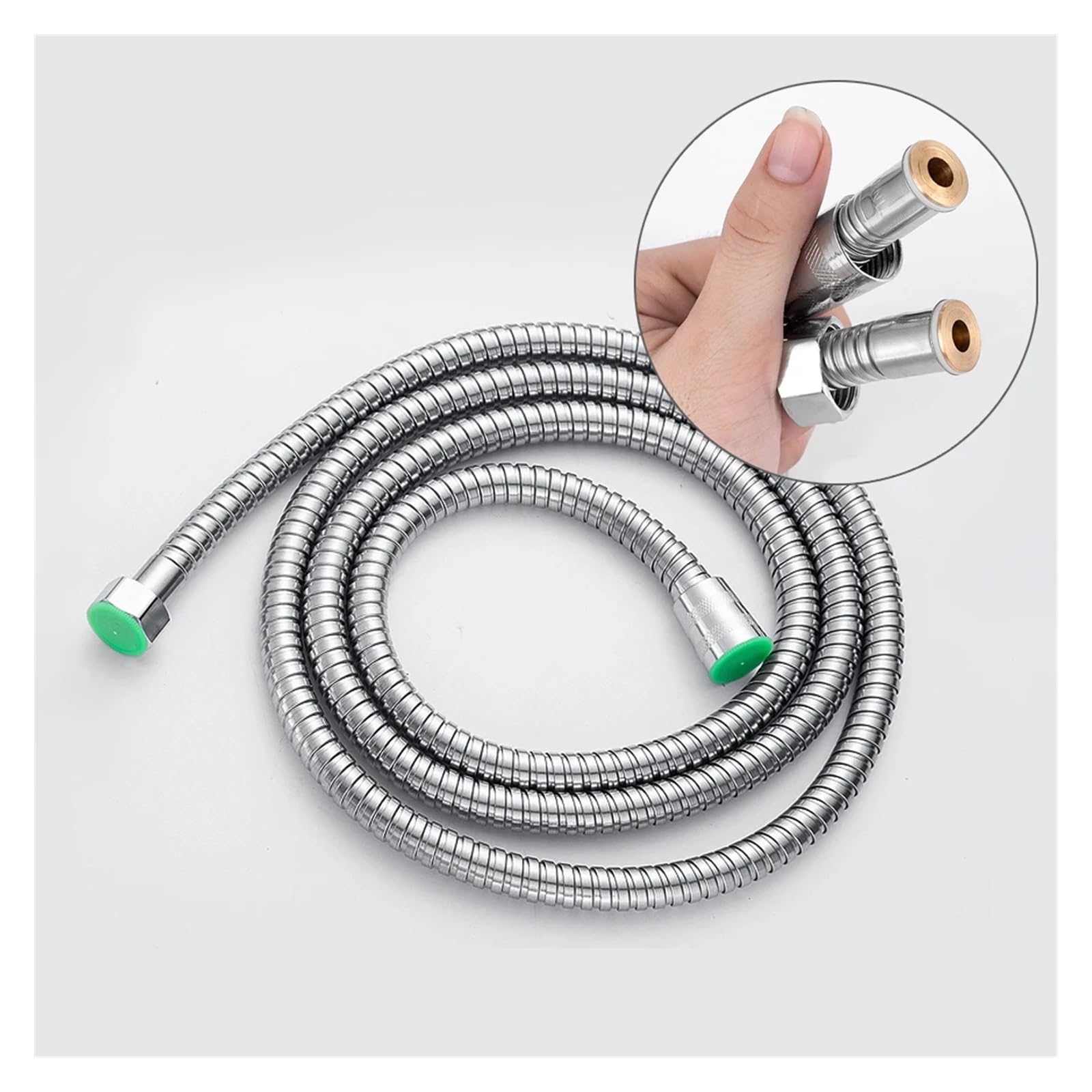 Manguera de ducha flexible de acero inoxidable con doble bloqueo, diseño antitorceduras para aplicaciones de baño y ducha, resistente a alta presión, fácil instalación