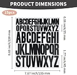 15 Sheets Letter Stickers, 1 inch 2 inch 780pcs Large Small Waterproof Capital Vinyl Alphabet Stickers for Scrapbook Decoration Arts Crafts Poster (Black)