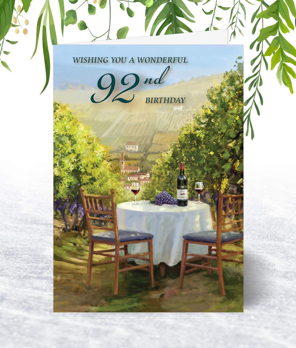 Geburtstagskarte Zum 96. – „Sonnenschein & Wein“ Motiv | Hochglanz, A5 (148x210 Mm) Mit Umschlag | Von Olivia Samuel